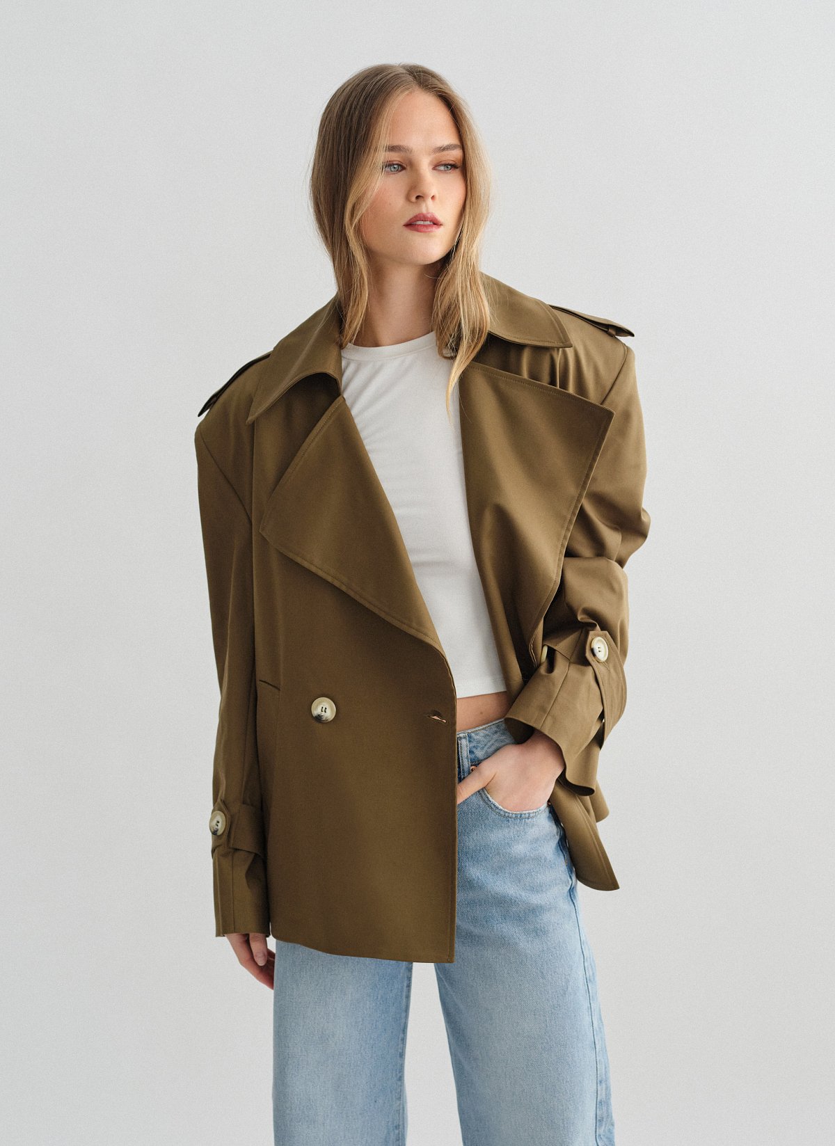 Short trench coat with belt-10