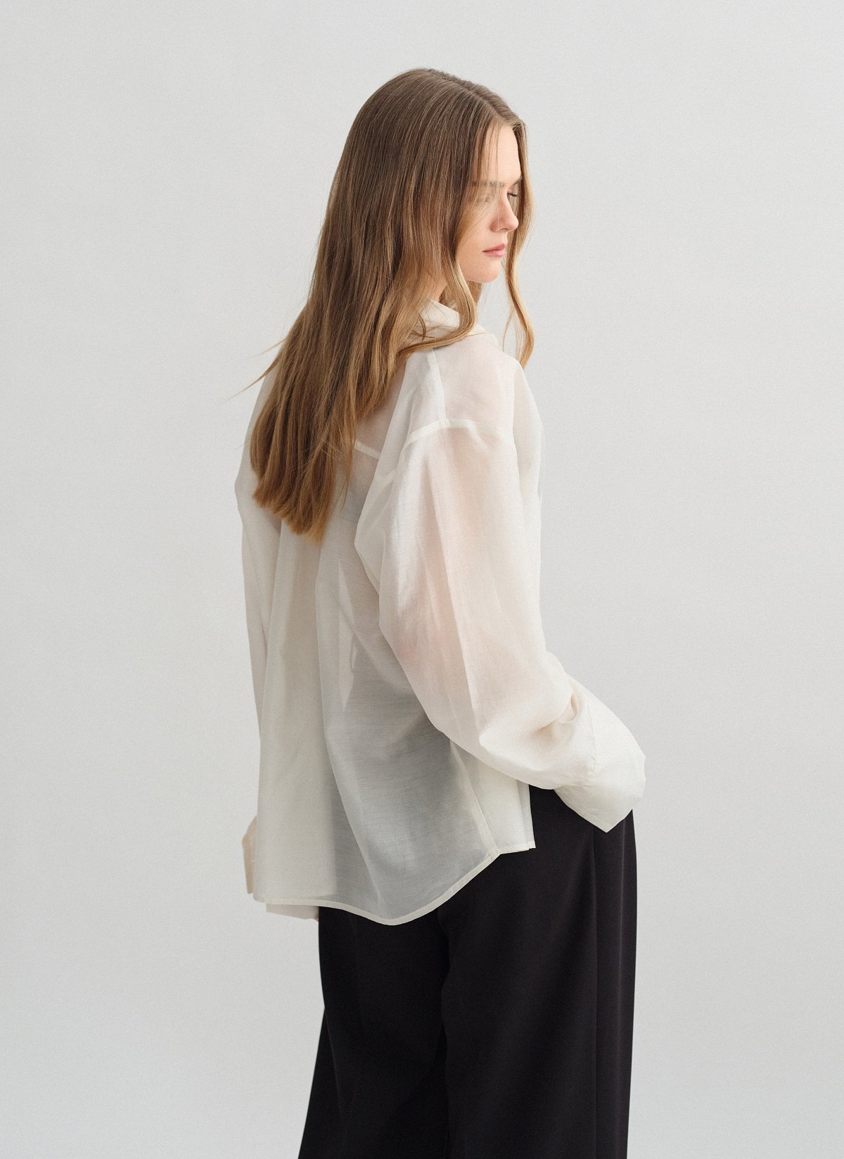 Γυναικείο oversized ημιδιάφανο πουκάμισο