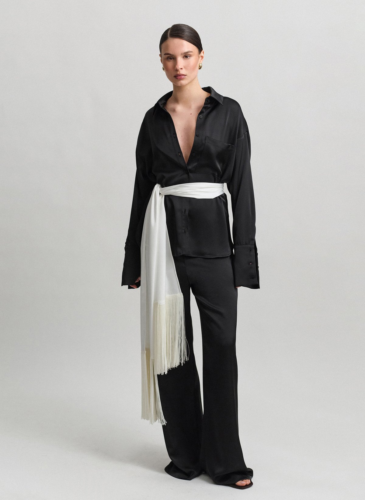 Σατέν παντελόνι με λάστιχο-18