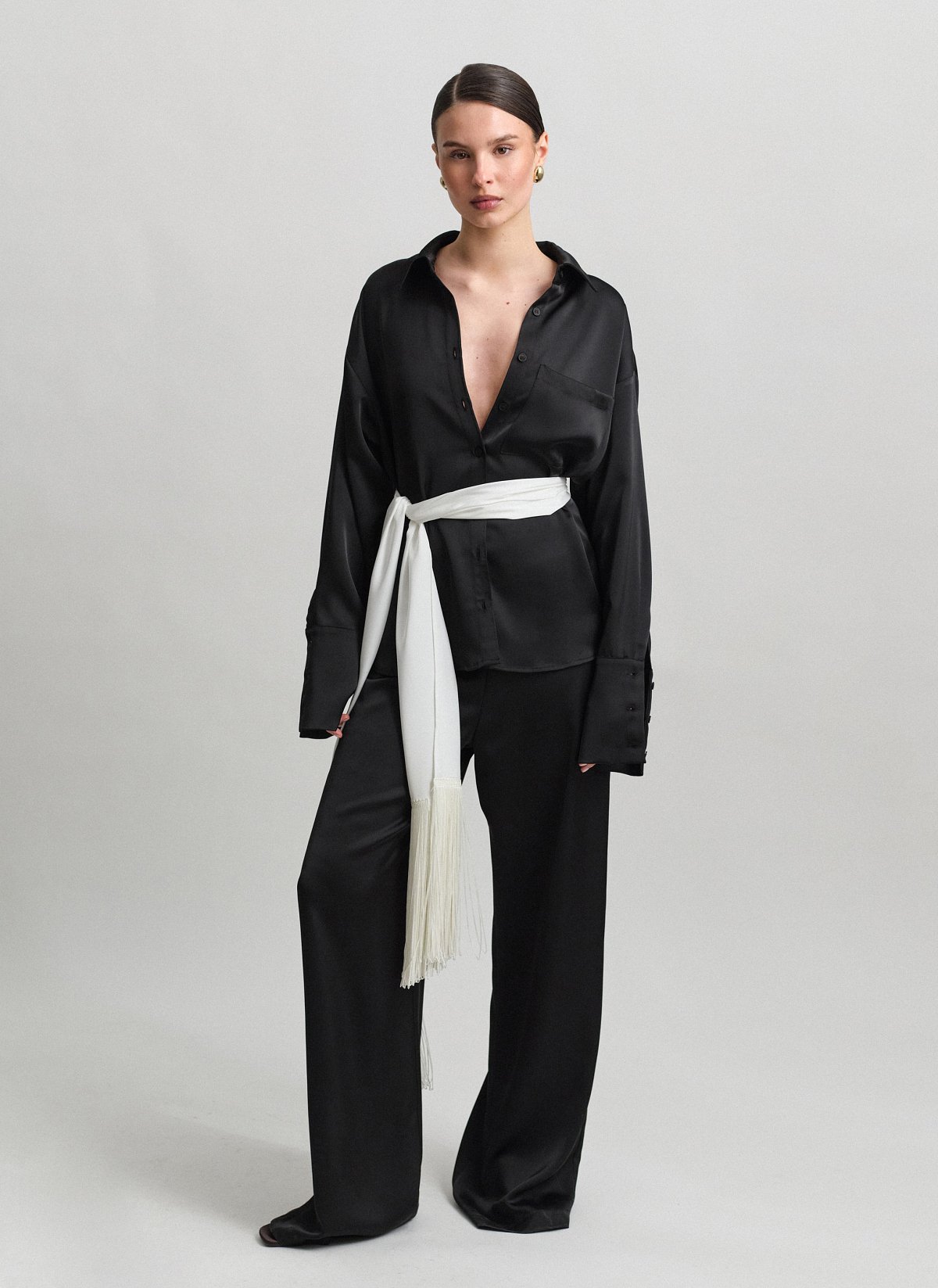 Σατέν παντελόνι με λάστιχο-19