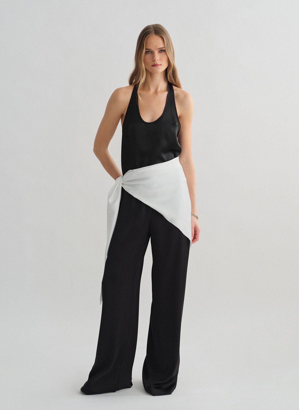 Σατέν παντελόνι με λάστιχο-14