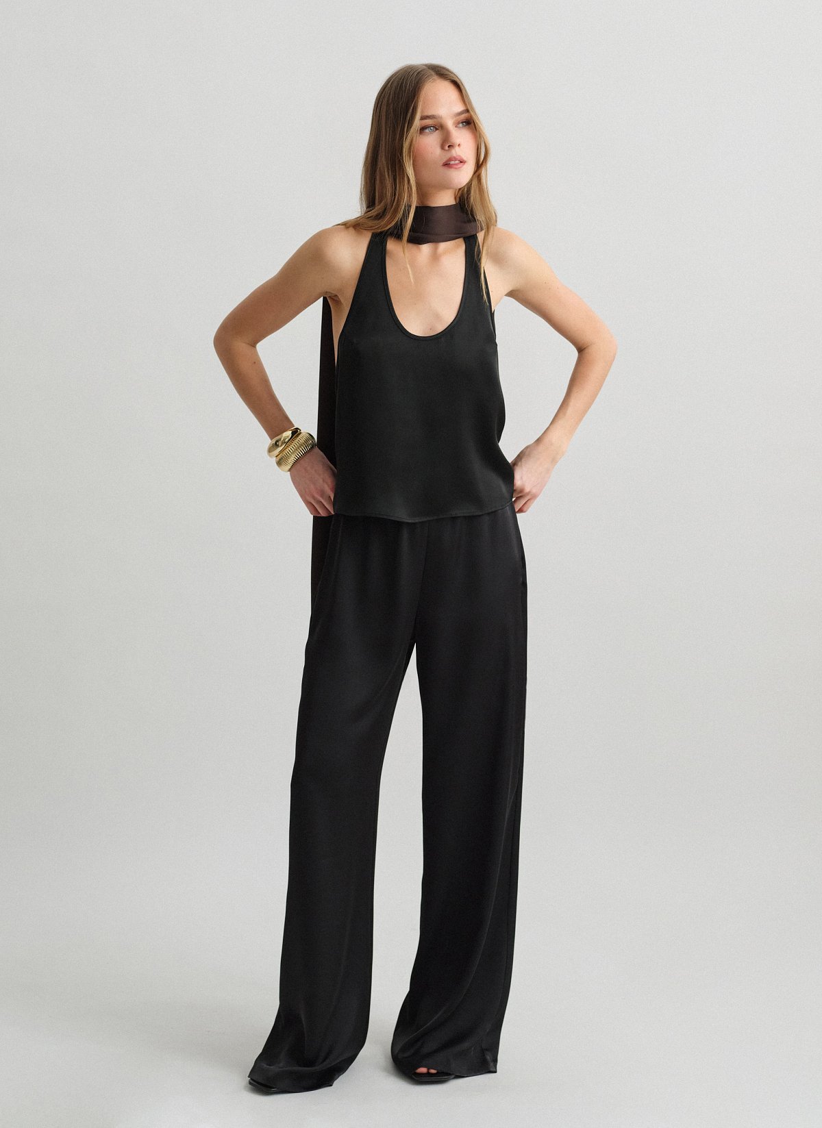 Σατέν παντελόνι με λάστιχο-15