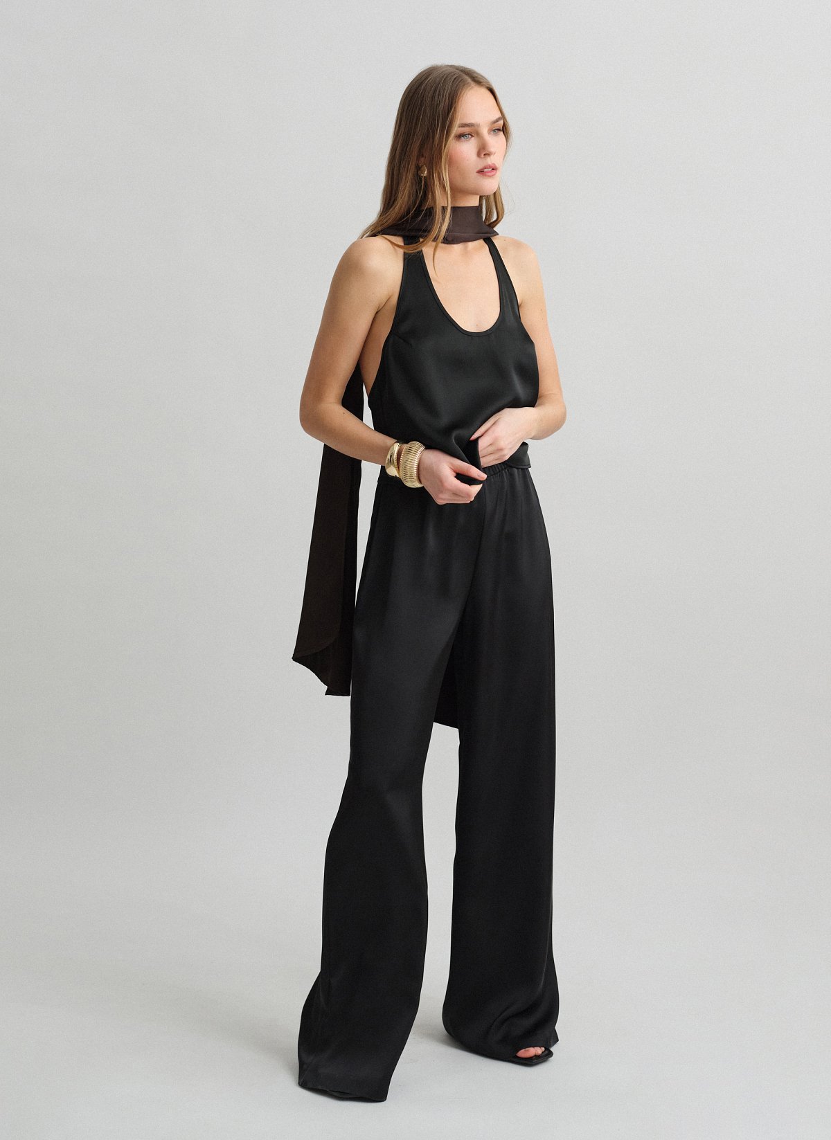 Σατέν παντελόνι με λάστιχο-16