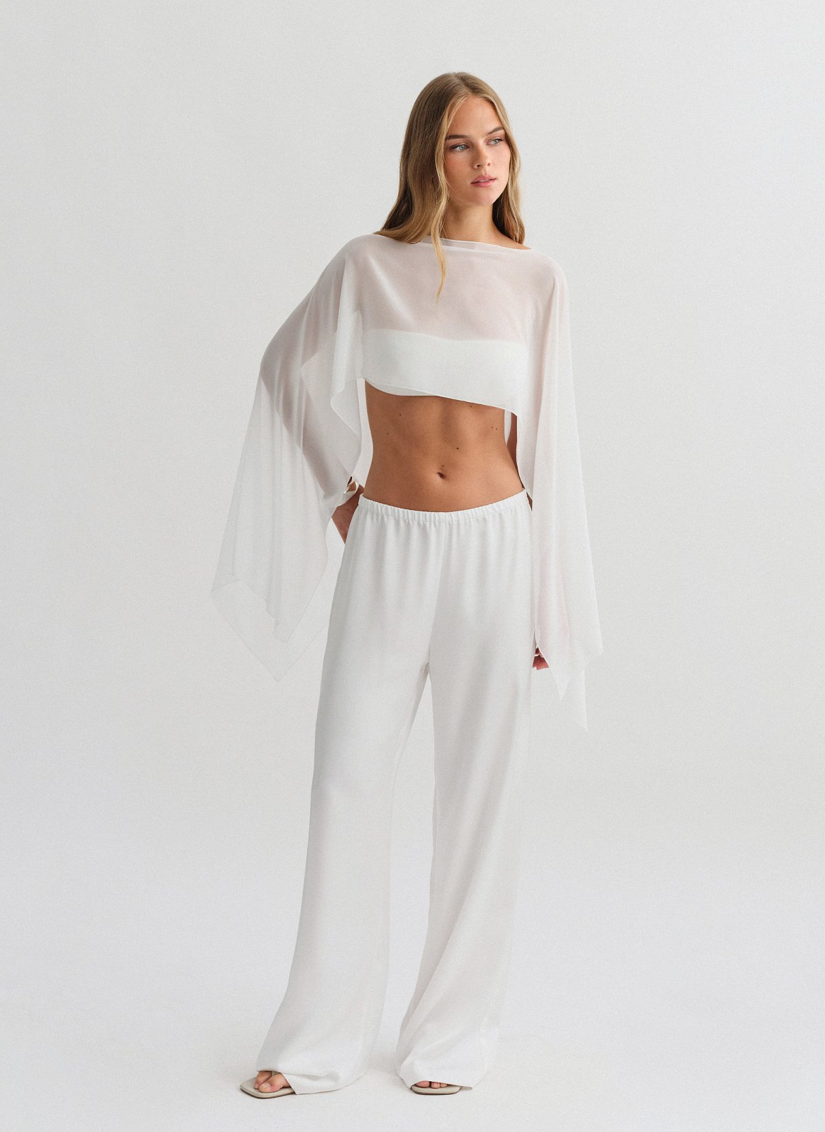 Satin trousers with elastic waistband-15