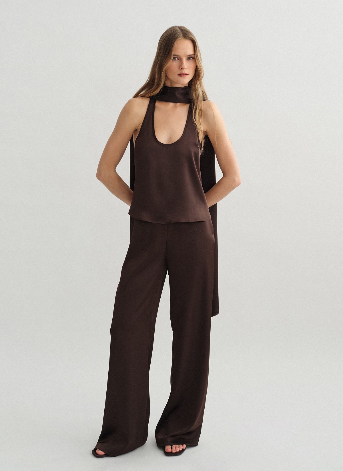 Σατέν παντελόνι με λάστιχο-10