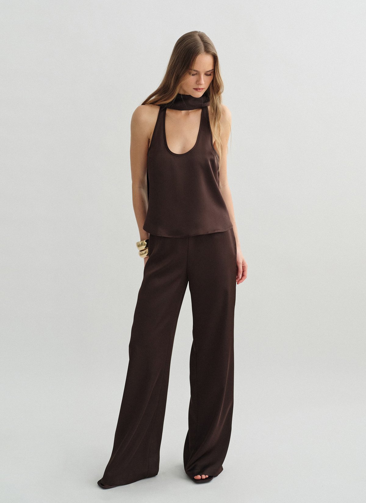 Σατέν παντελόνι με λάστιχο-11