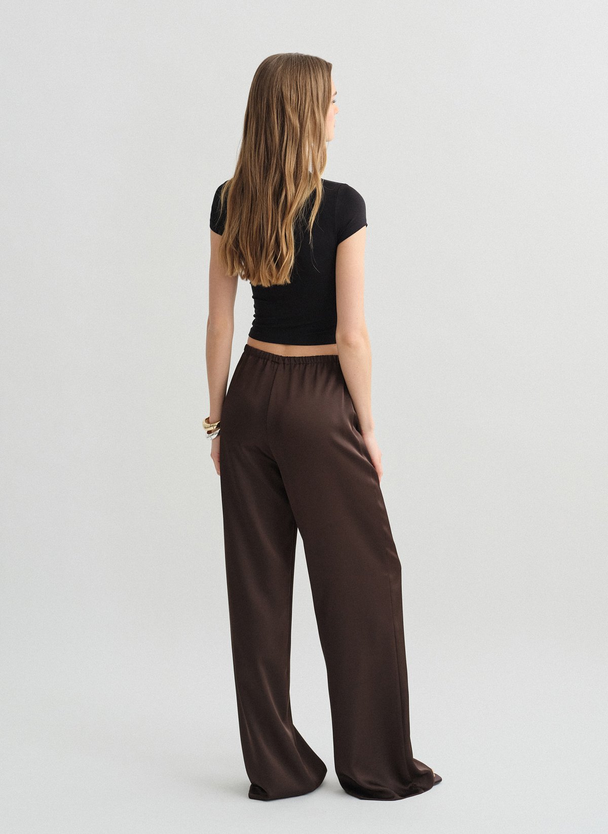 Σατέν παντελόνι με λάστιχο-9