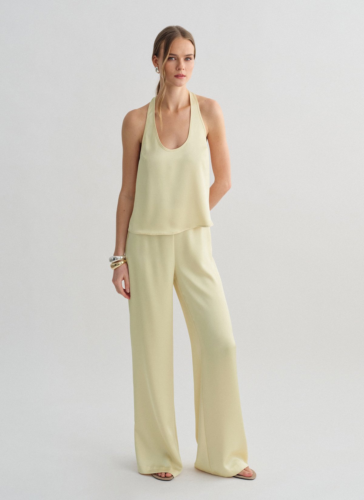 Σατέν παντελόνι με λάστιχο-2