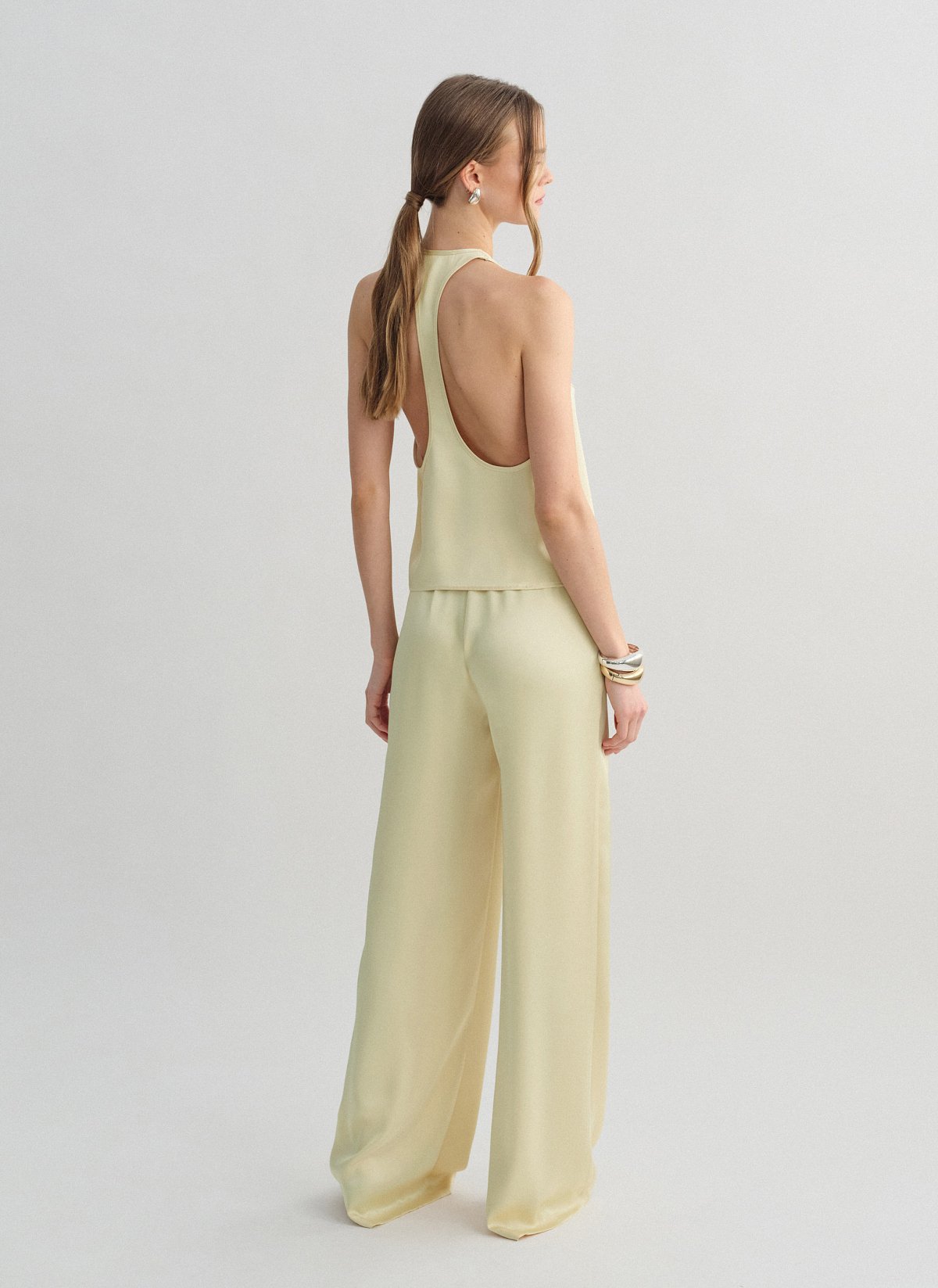 Σατέν παντελόνι με λάστιχο-3