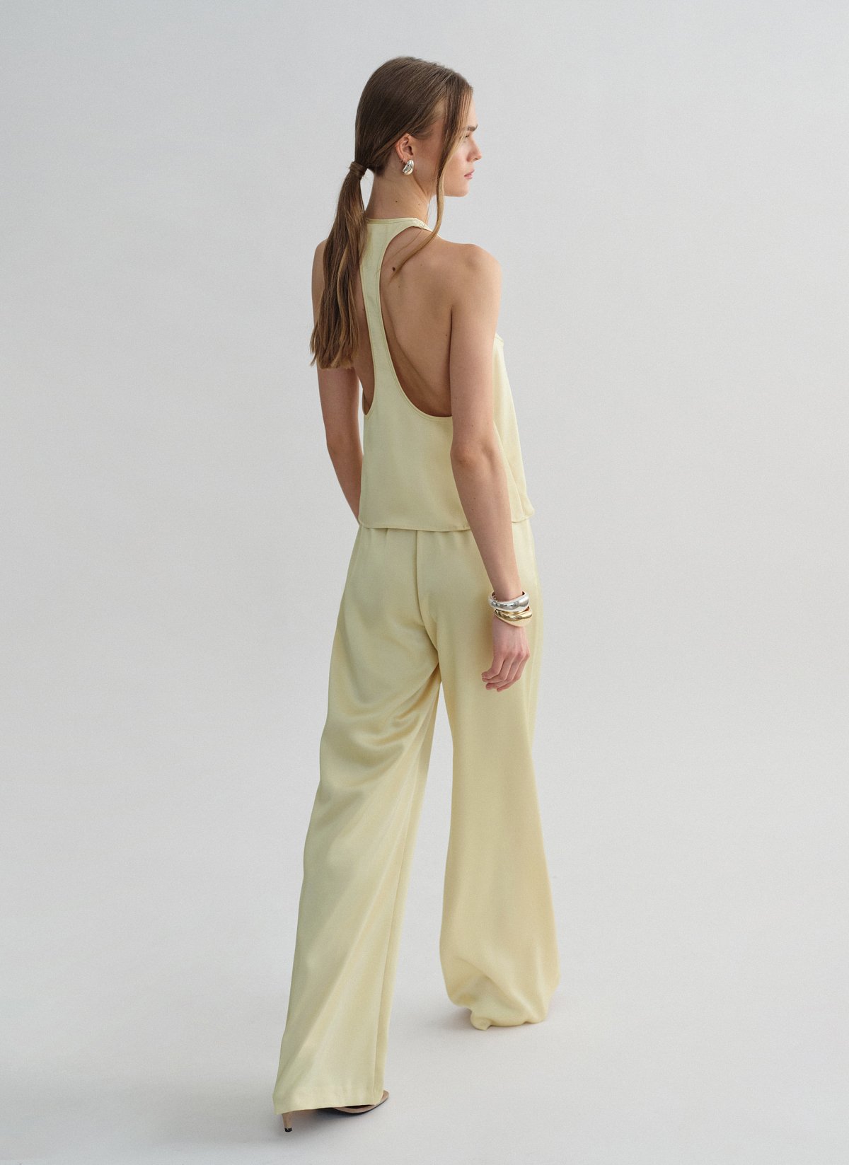 Σατέν παντελόνι με λάστιχο-5