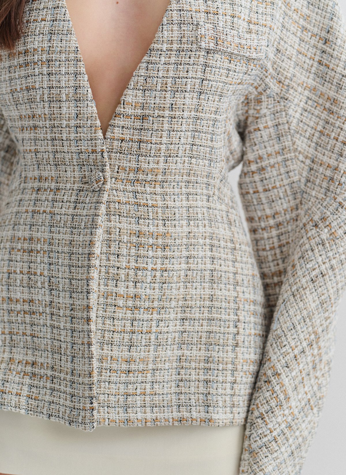 Μεσάτο μπλέιζερ με ύφανση-3