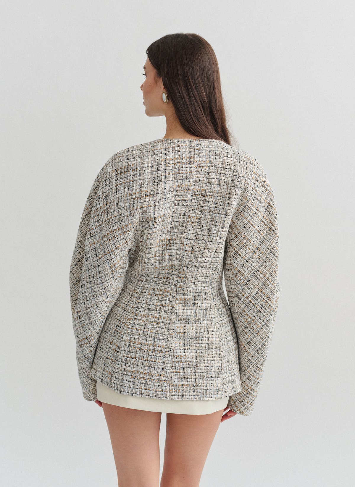 Μεσάτο μπλέιζερ με ύφανση-4