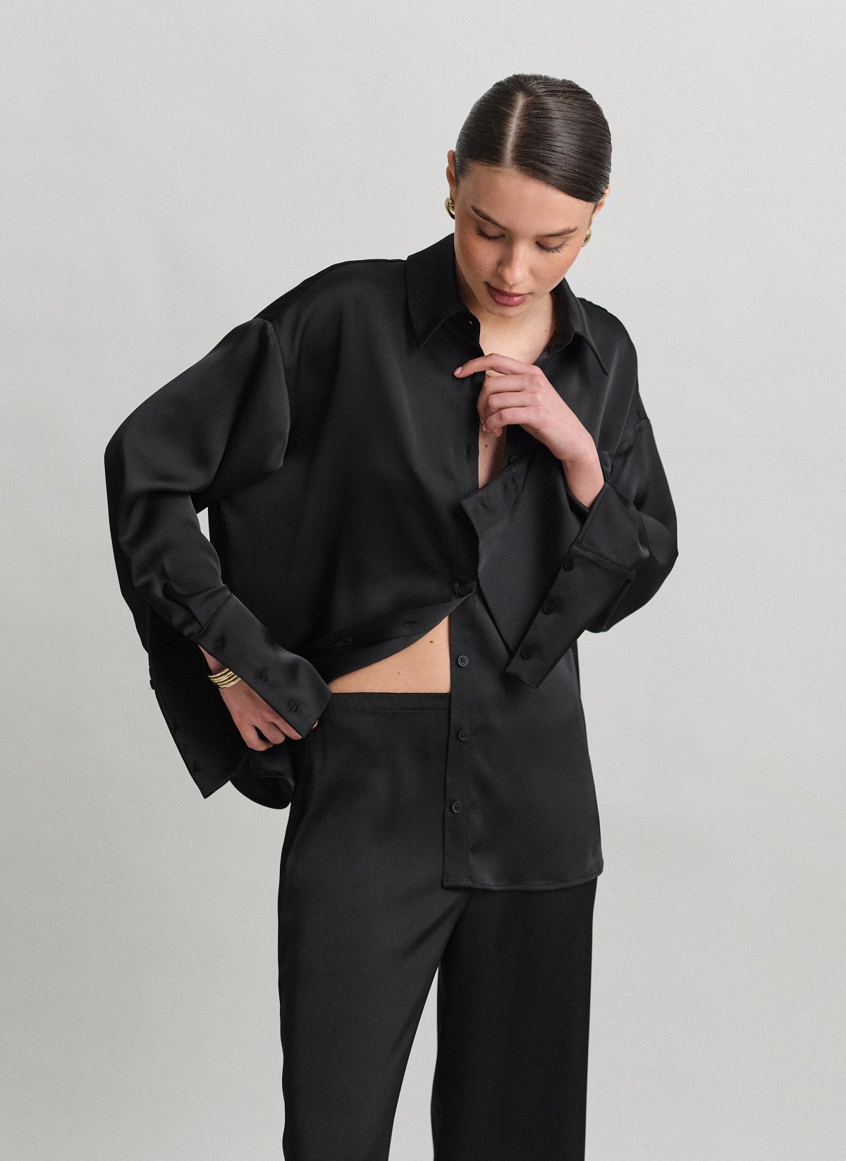 Satin oversized shirt-10