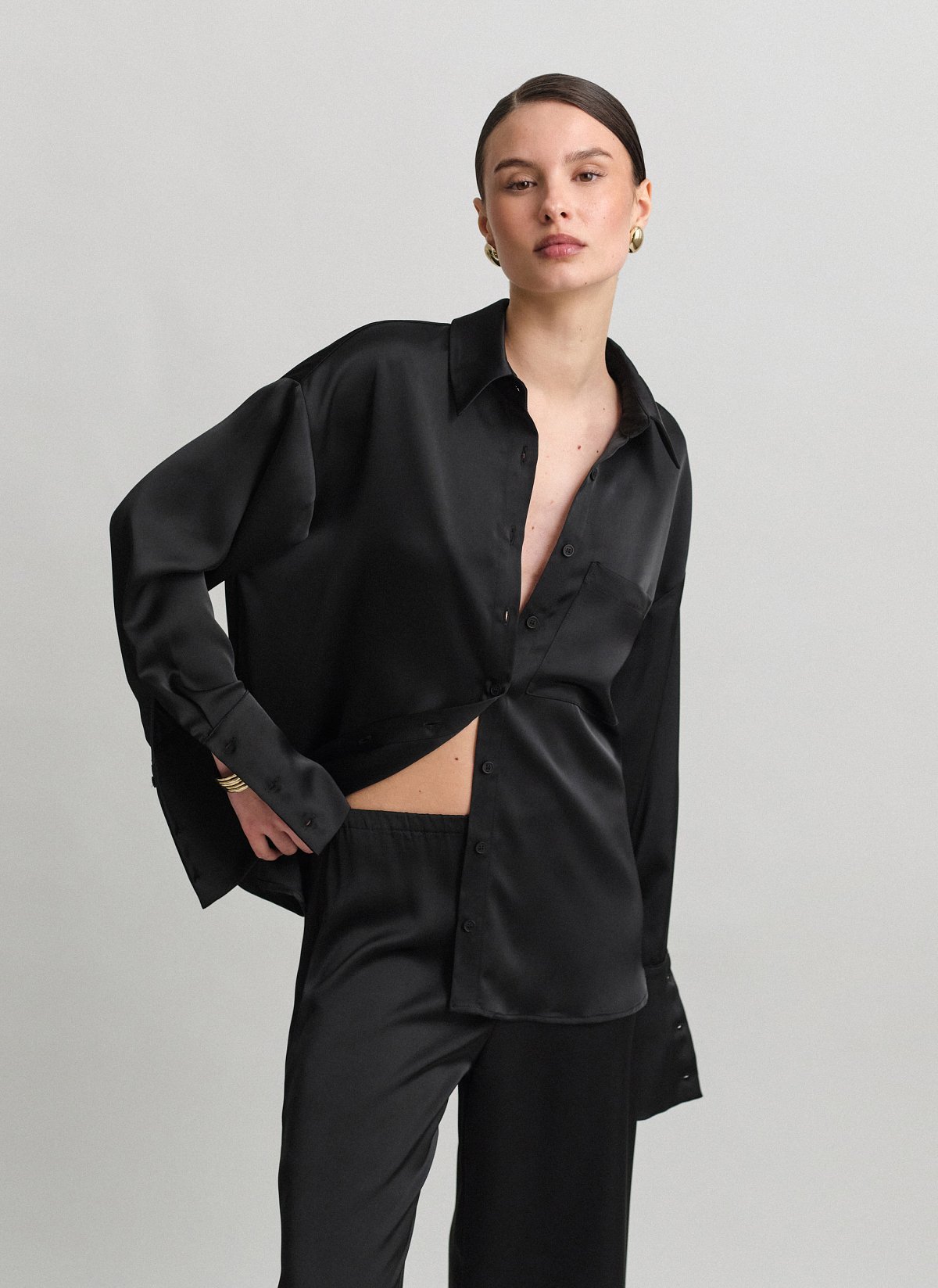 Satin oversized shirt-11