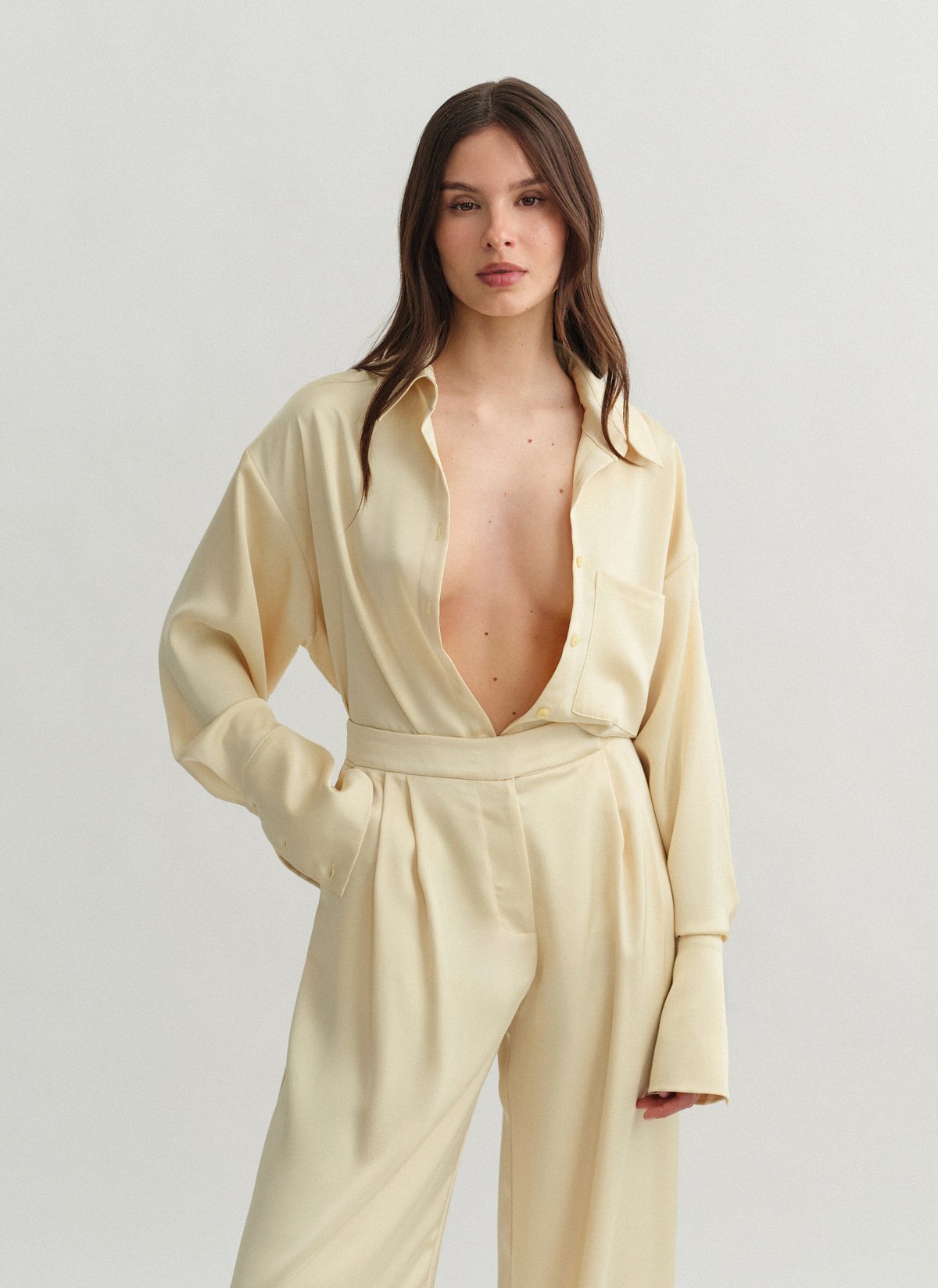 Satin oversized shirt-12