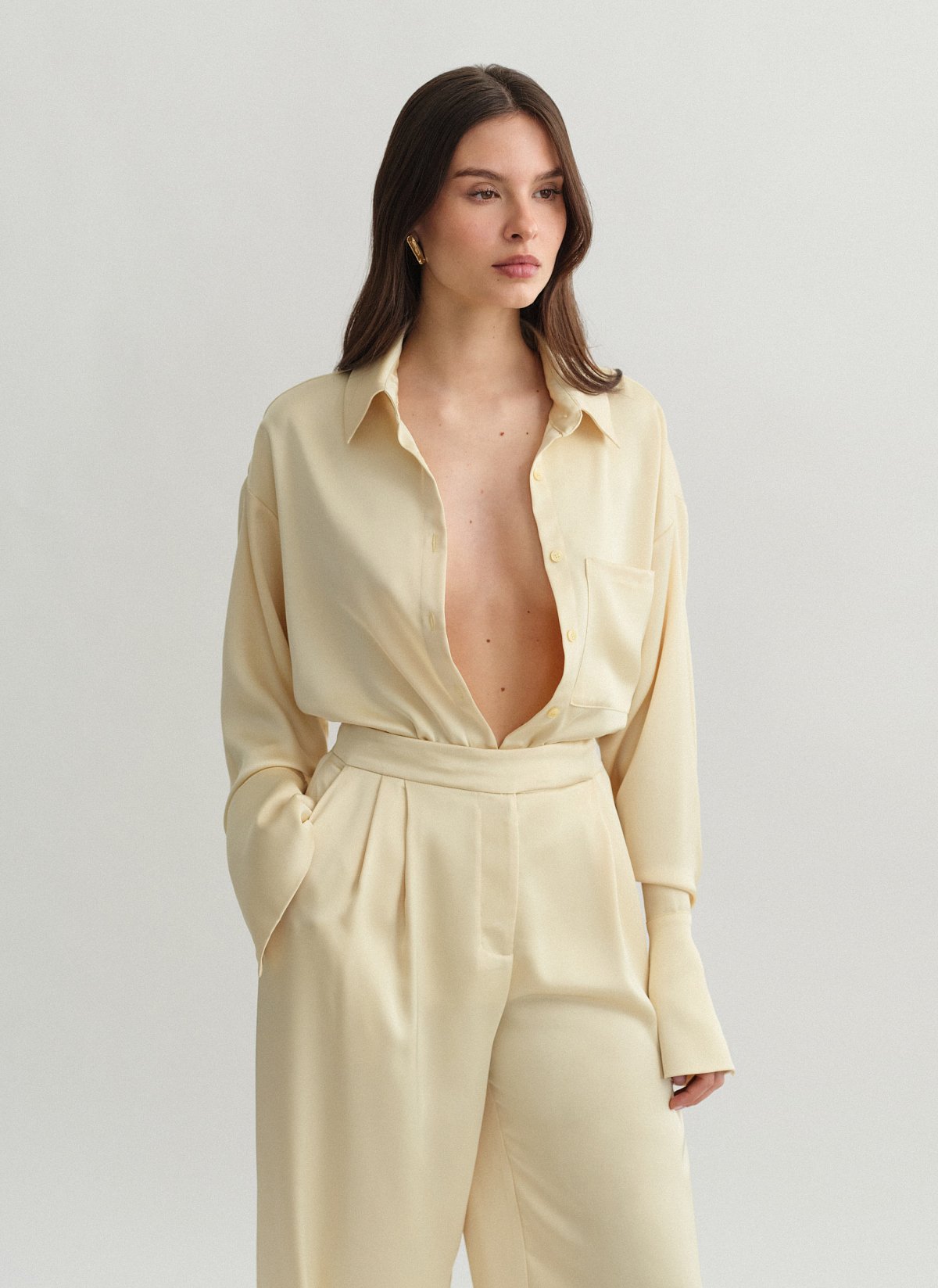 Satin oversized shirt-13