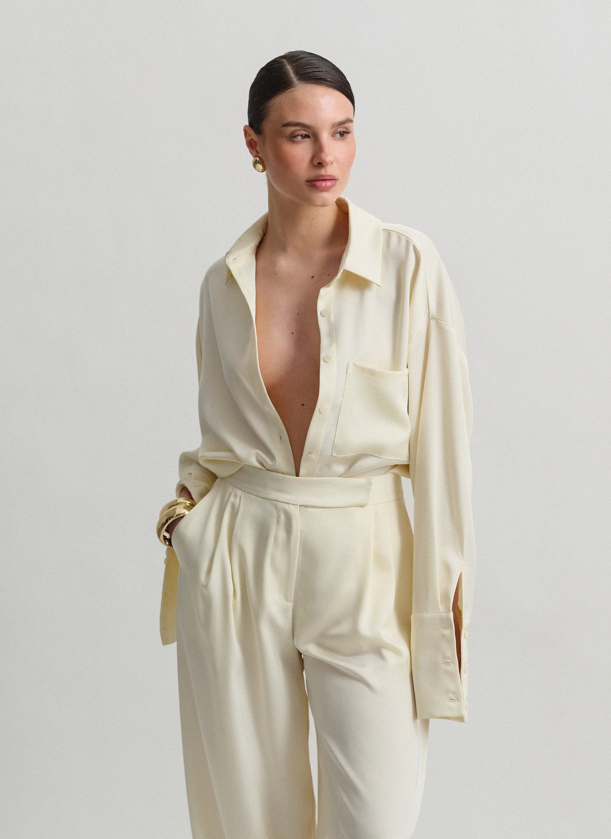 Satin oversized shirt-5