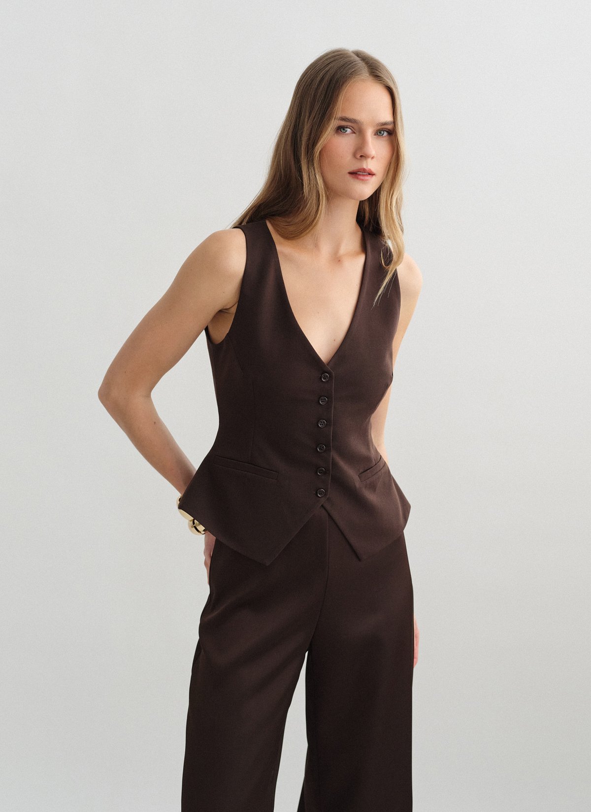 Υφασμάτινο γιλέκο με κουμπιά-15