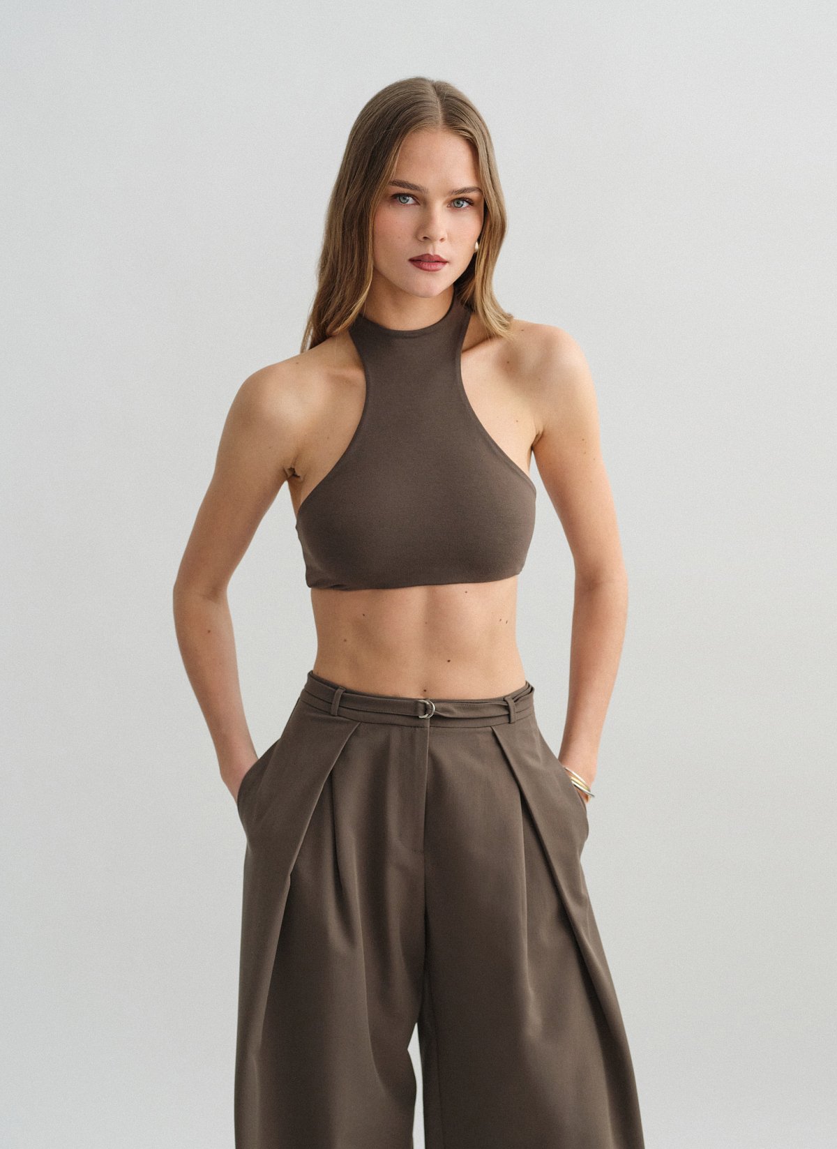 Bamboo sleeveless crop top-1