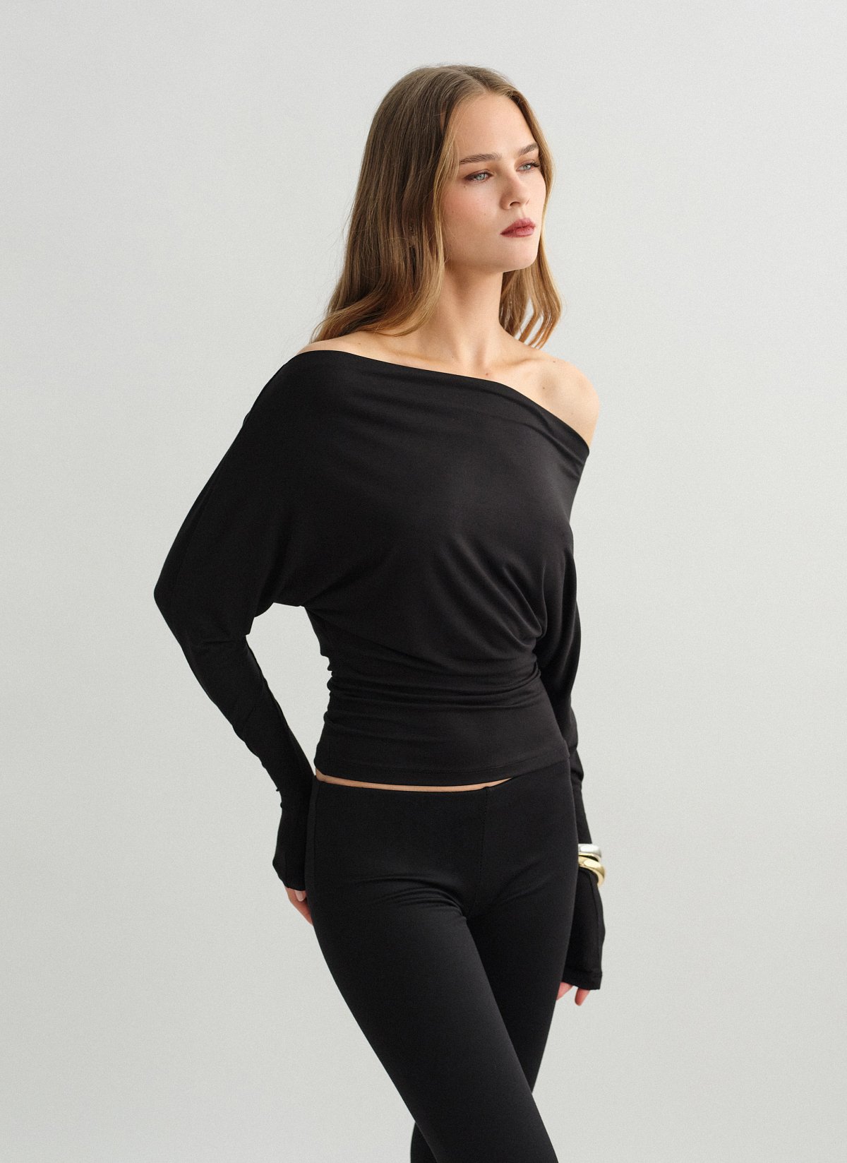 Μεσάτη off-shoulder μπλούζα bamboo-5