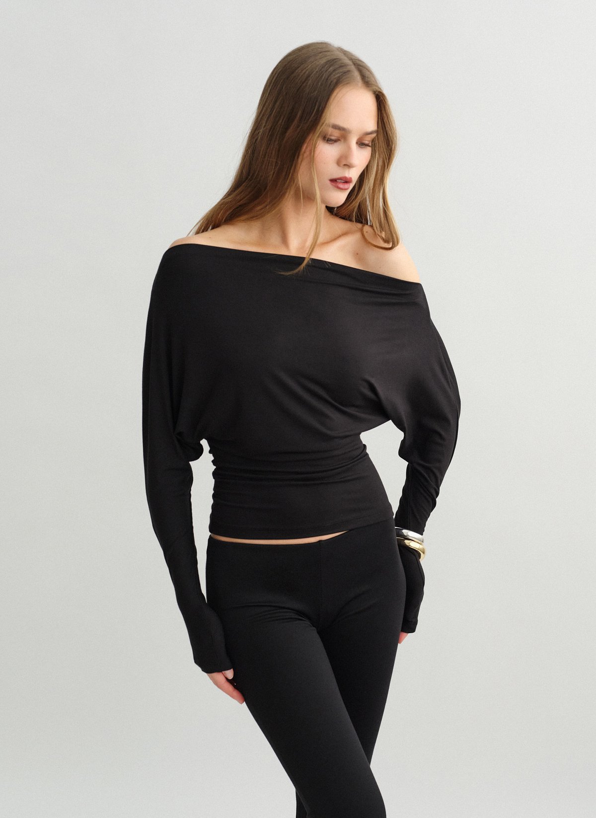 Μεσάτη off-shoulder μπλούζα bamboo-4