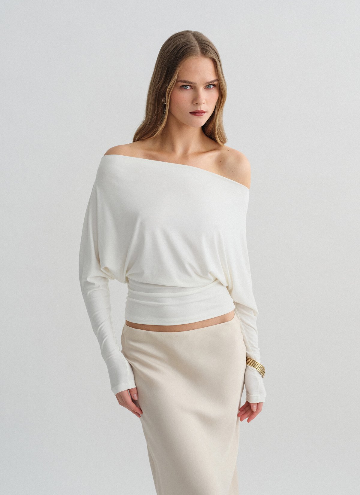 Μεσάτη off-shoulder μπλούζα bamboo-14