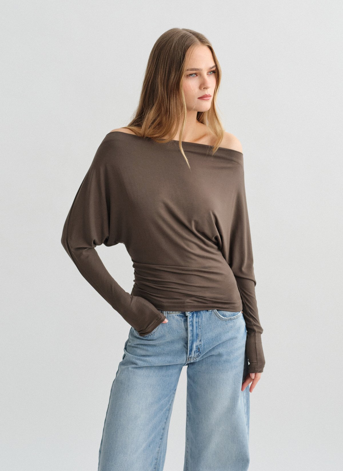 Μεσάτη off-shoulder μπλούζα bamboo-7