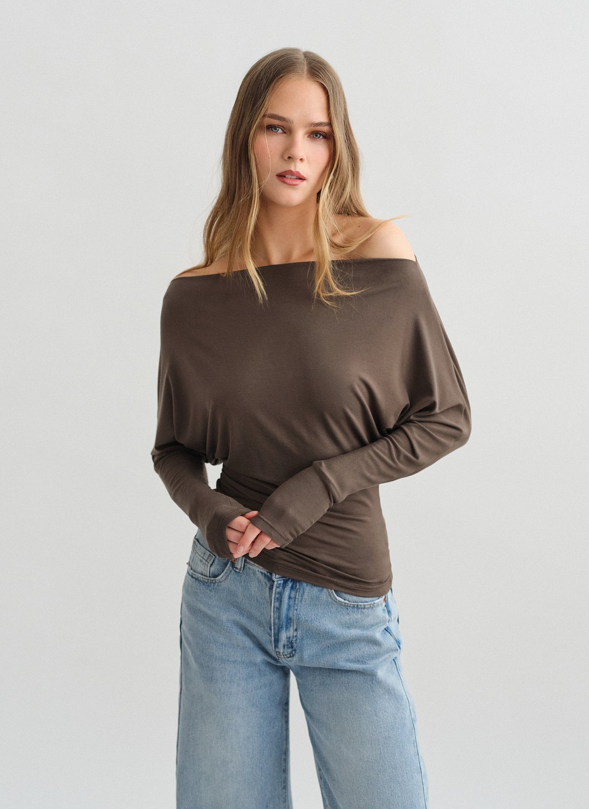 Μεσάτη off-shoulder μπλούζα bamboo-9