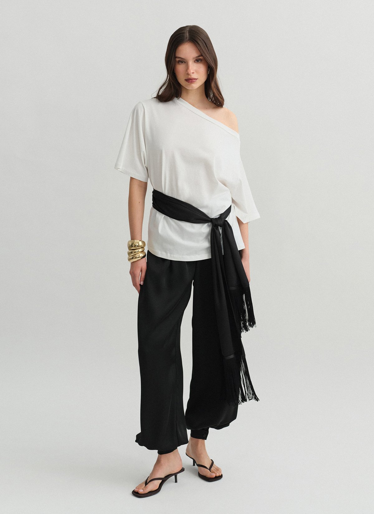 Balloon satin trousers-3