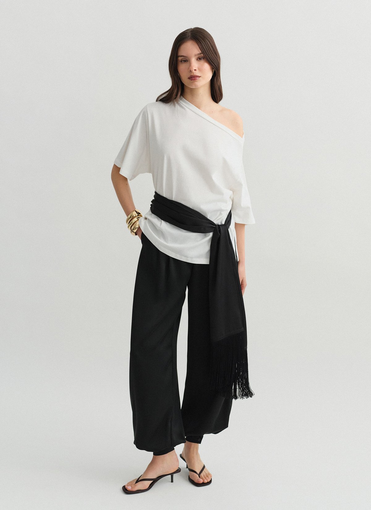 Balloon satin trousers-4