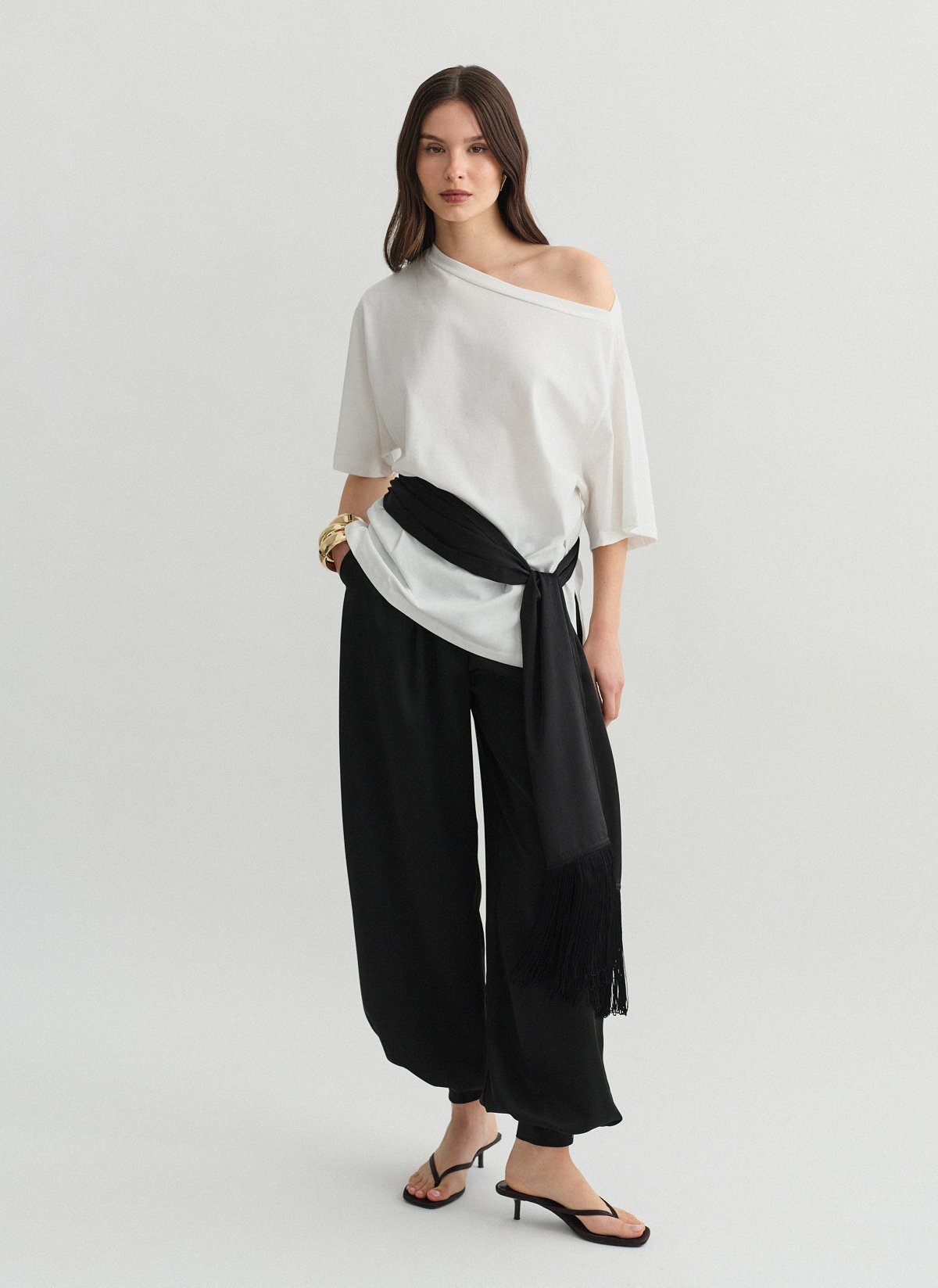 Balloon satin trousers-2