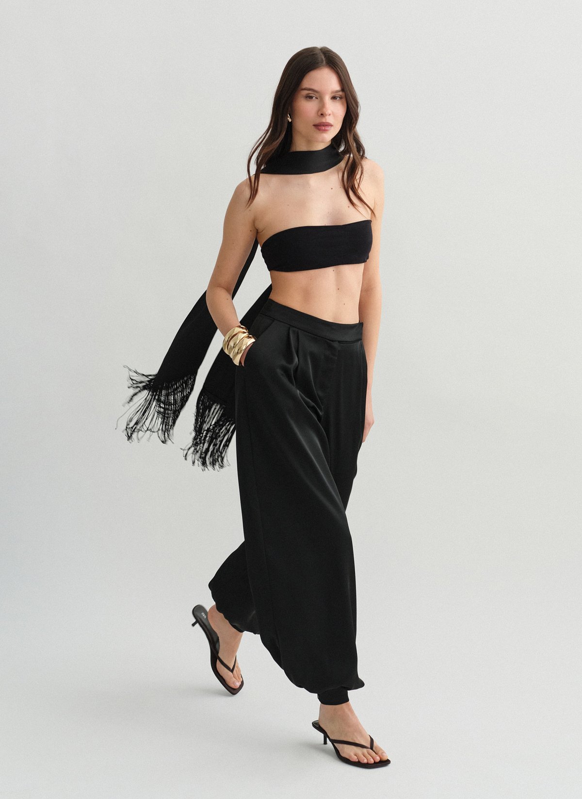 Balloon satin trousers-6