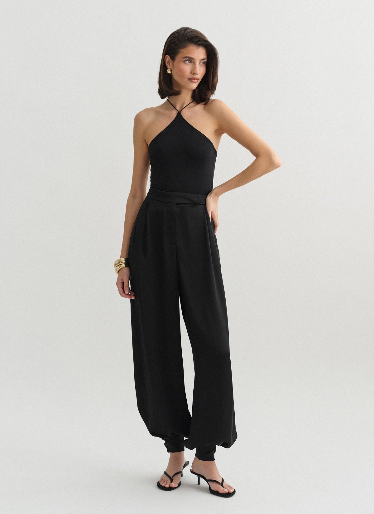 Balloon satin trousers-13