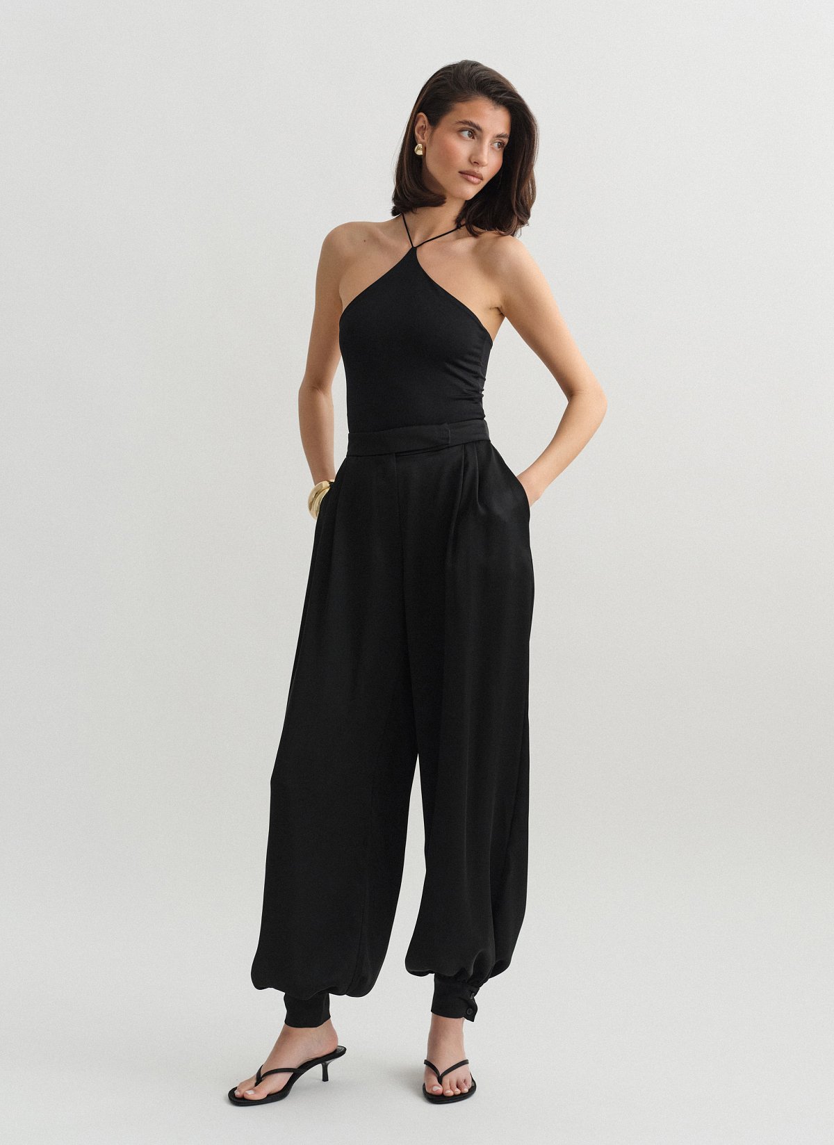 Balloon satin trousers-16