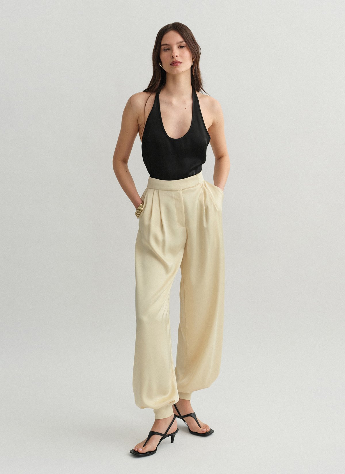 Balloon satin trousers-10
