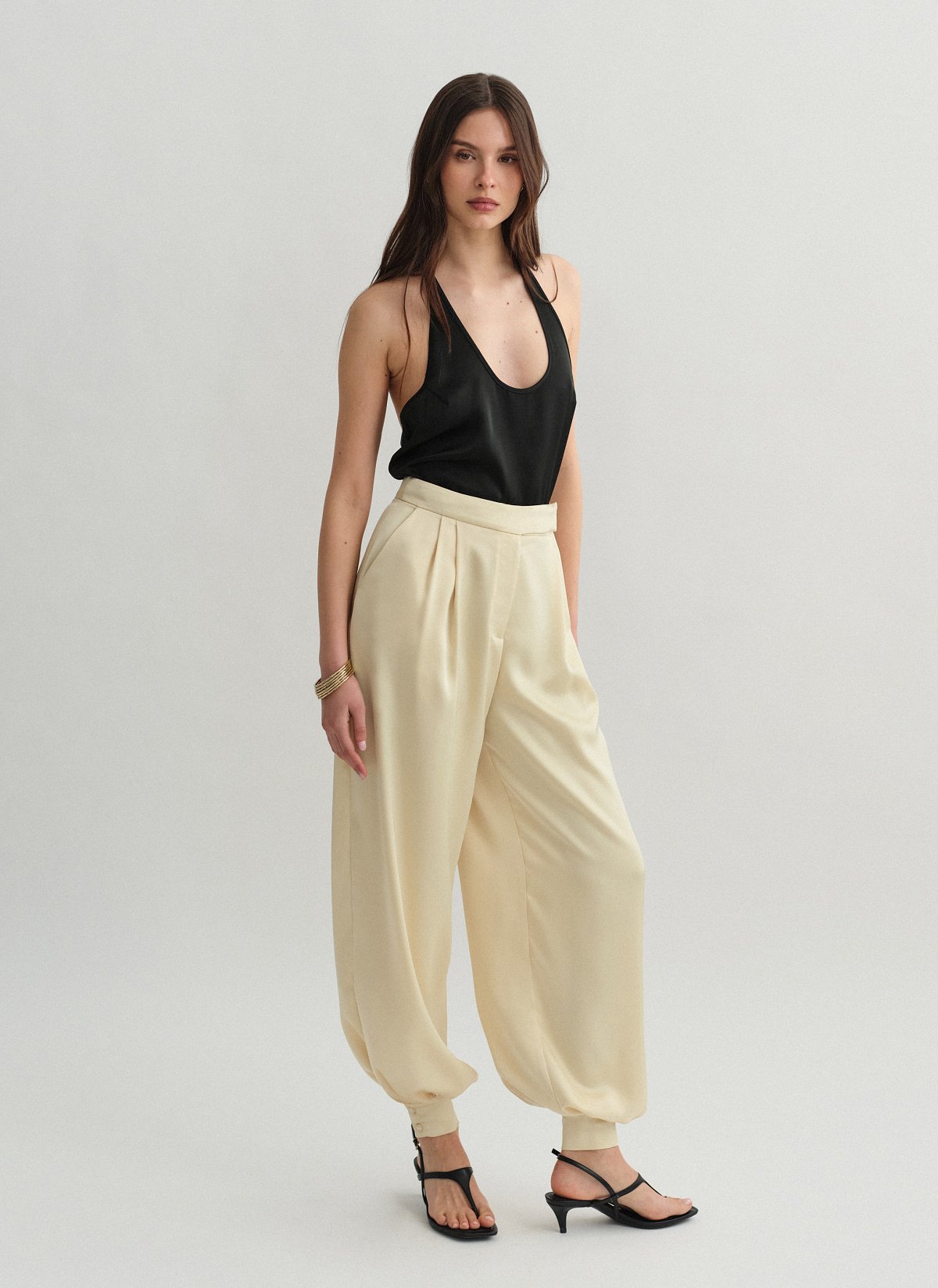 Balloon satin trousers-11