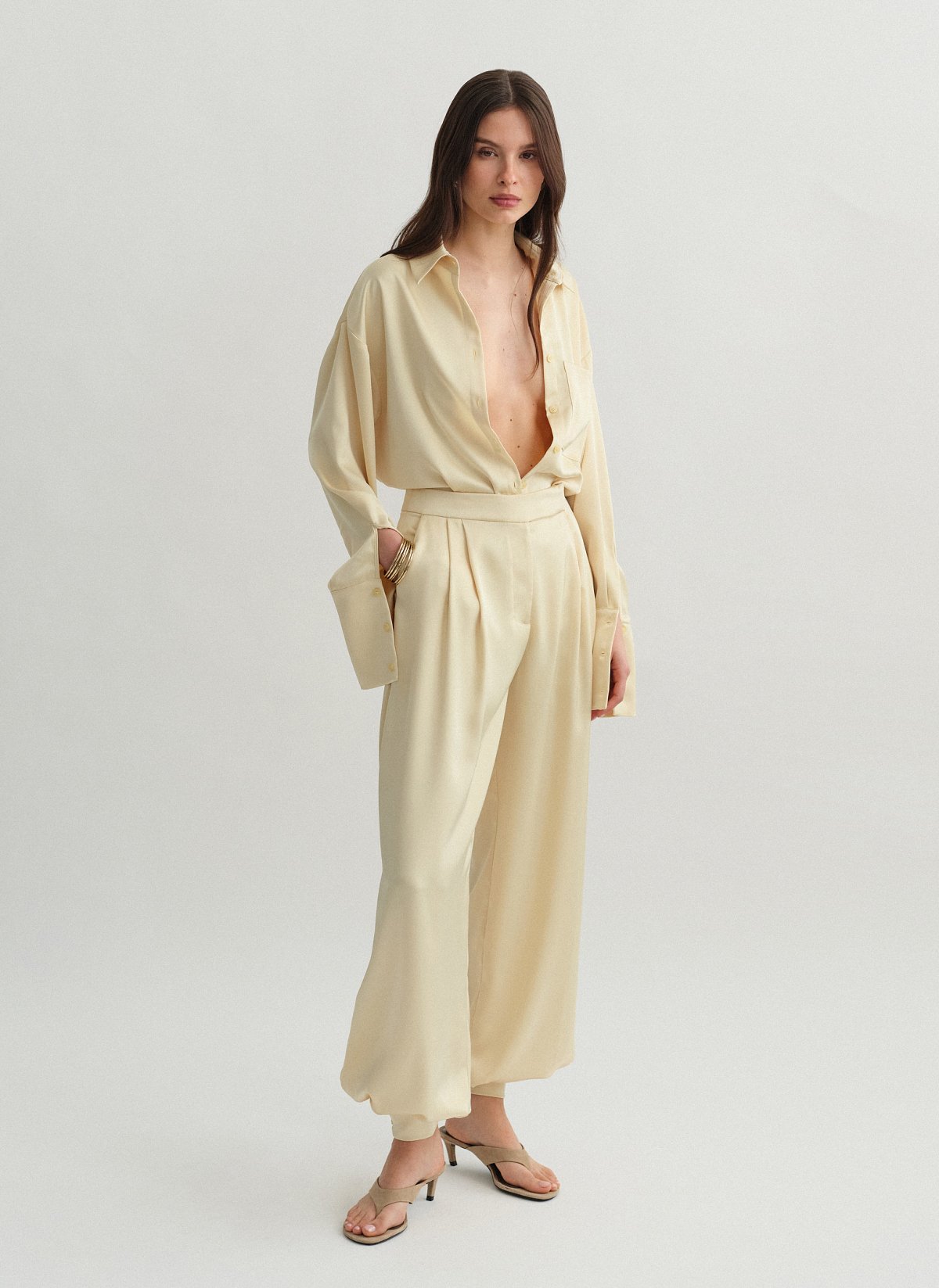 Balloon satin trousers-8