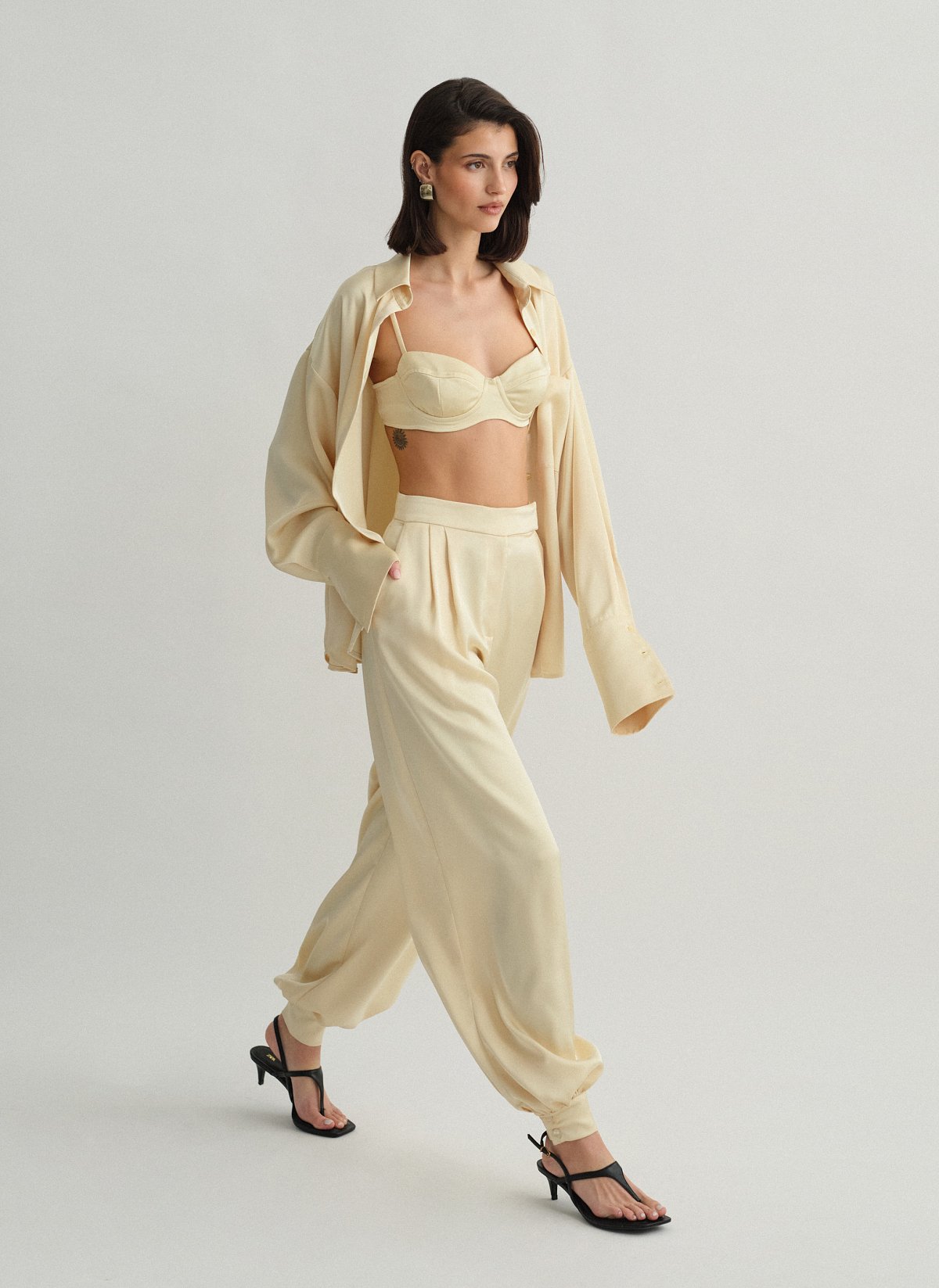 Balloon satin trousers-1