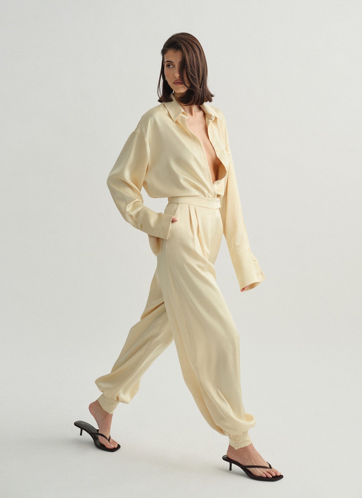 Balloon satin trousers-2
