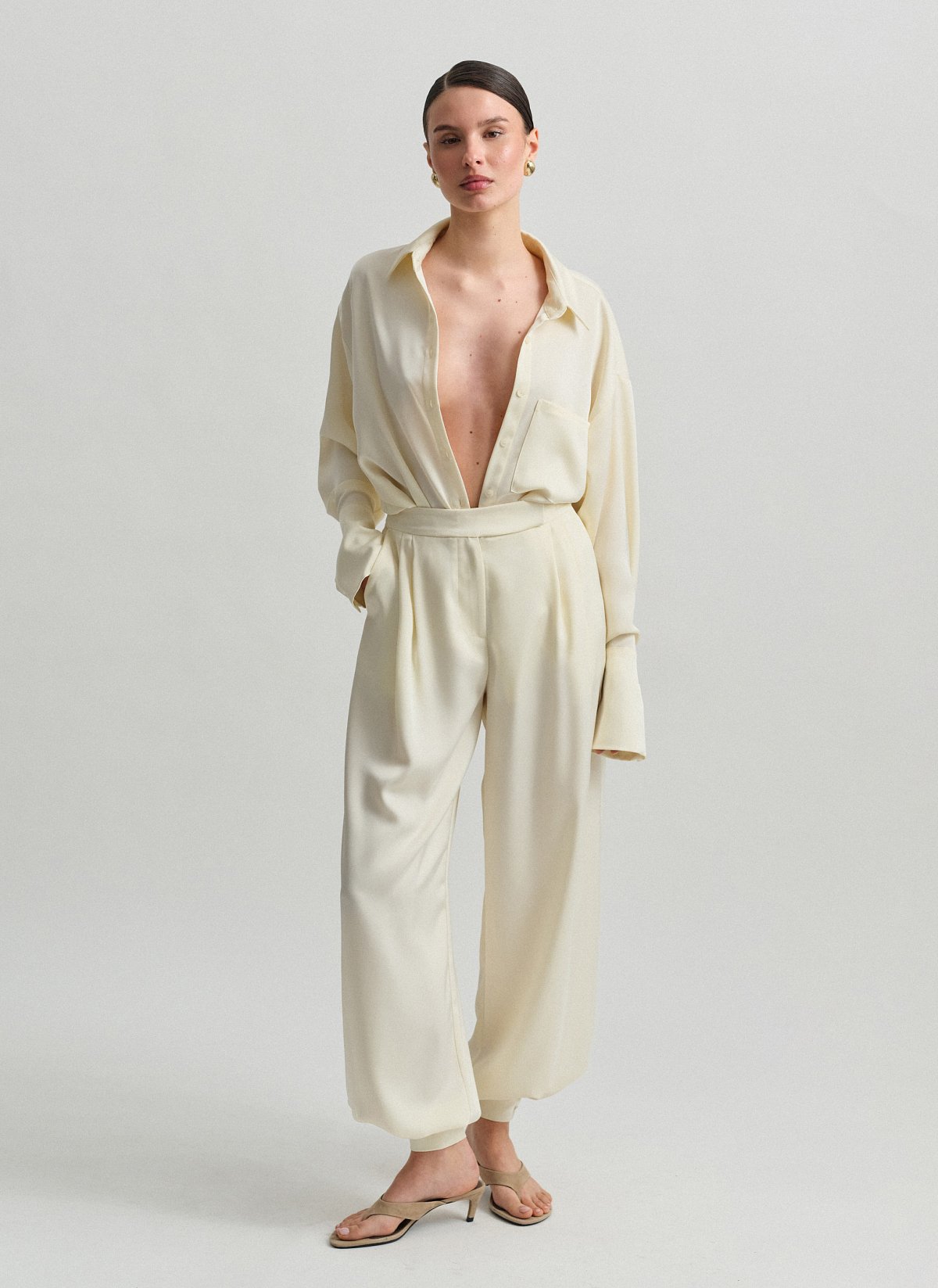 Balloon satin trousers-19