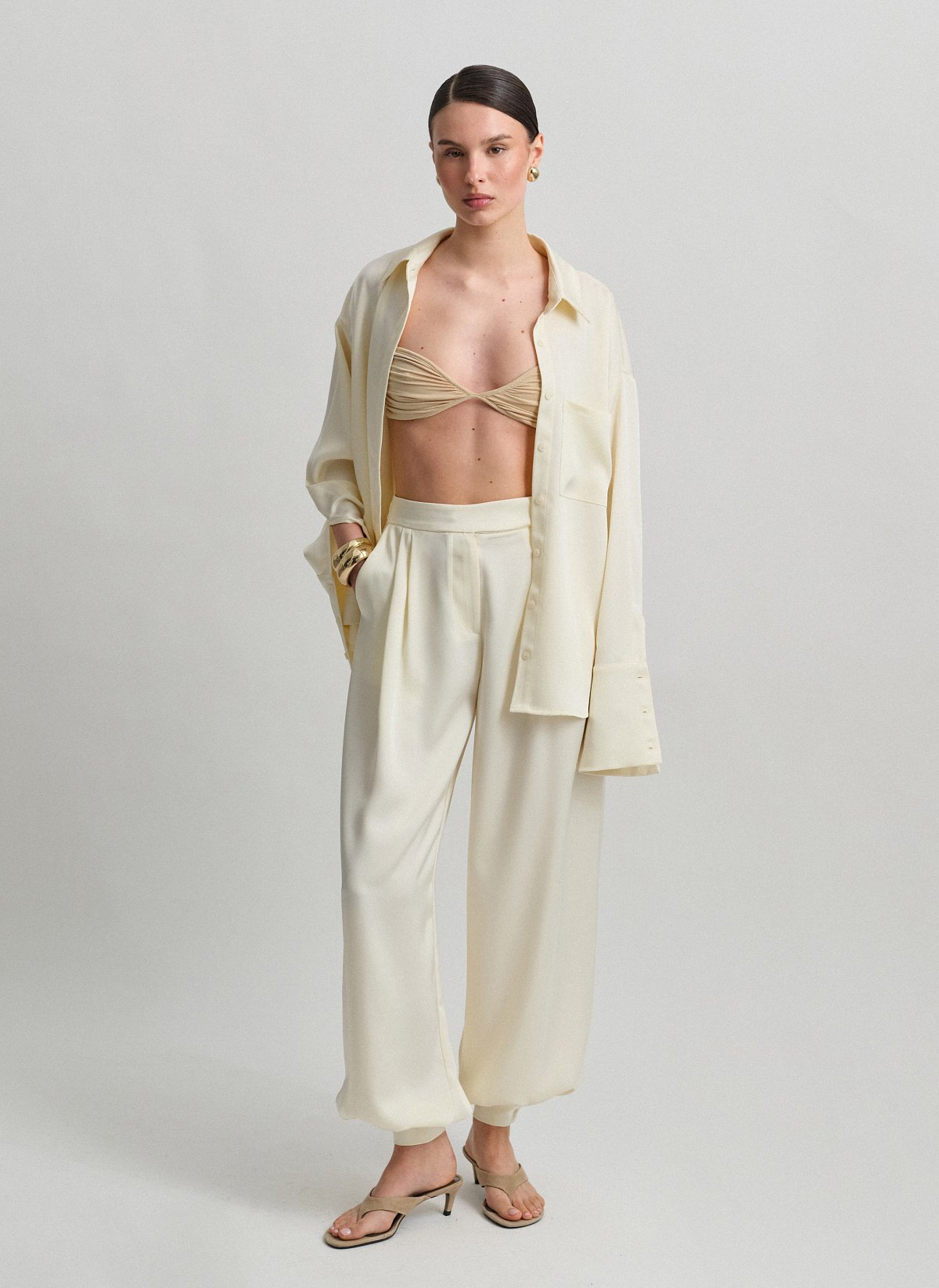 Balloon satin trousers-17