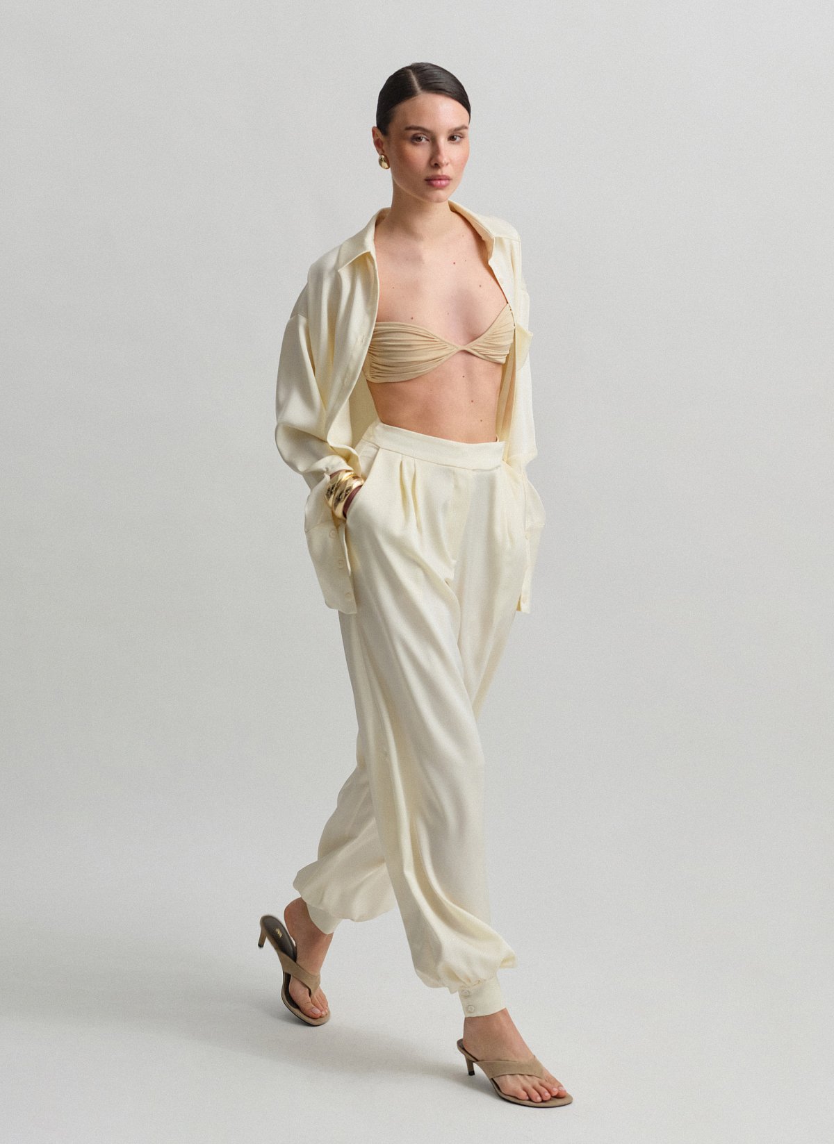 Balloon satin trousers-16