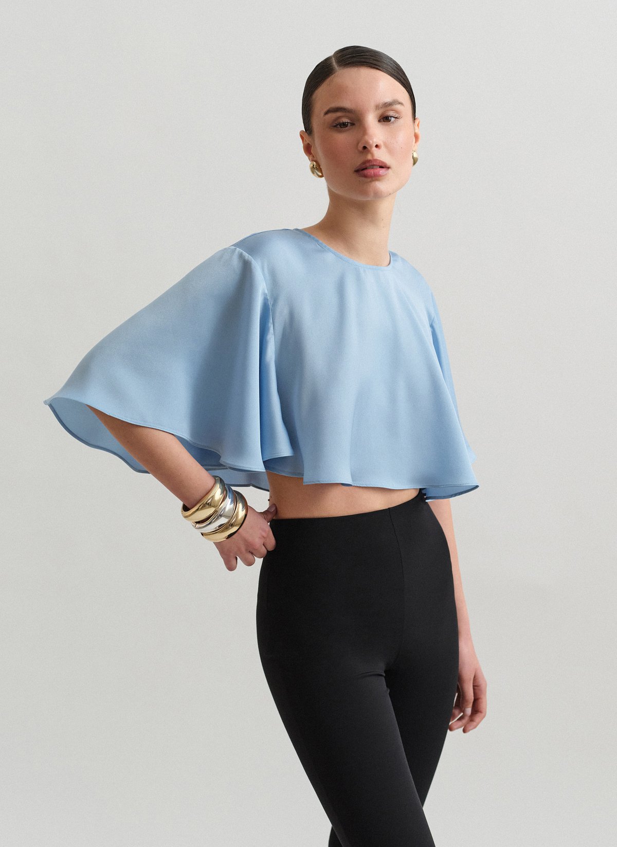Satin crop top-1