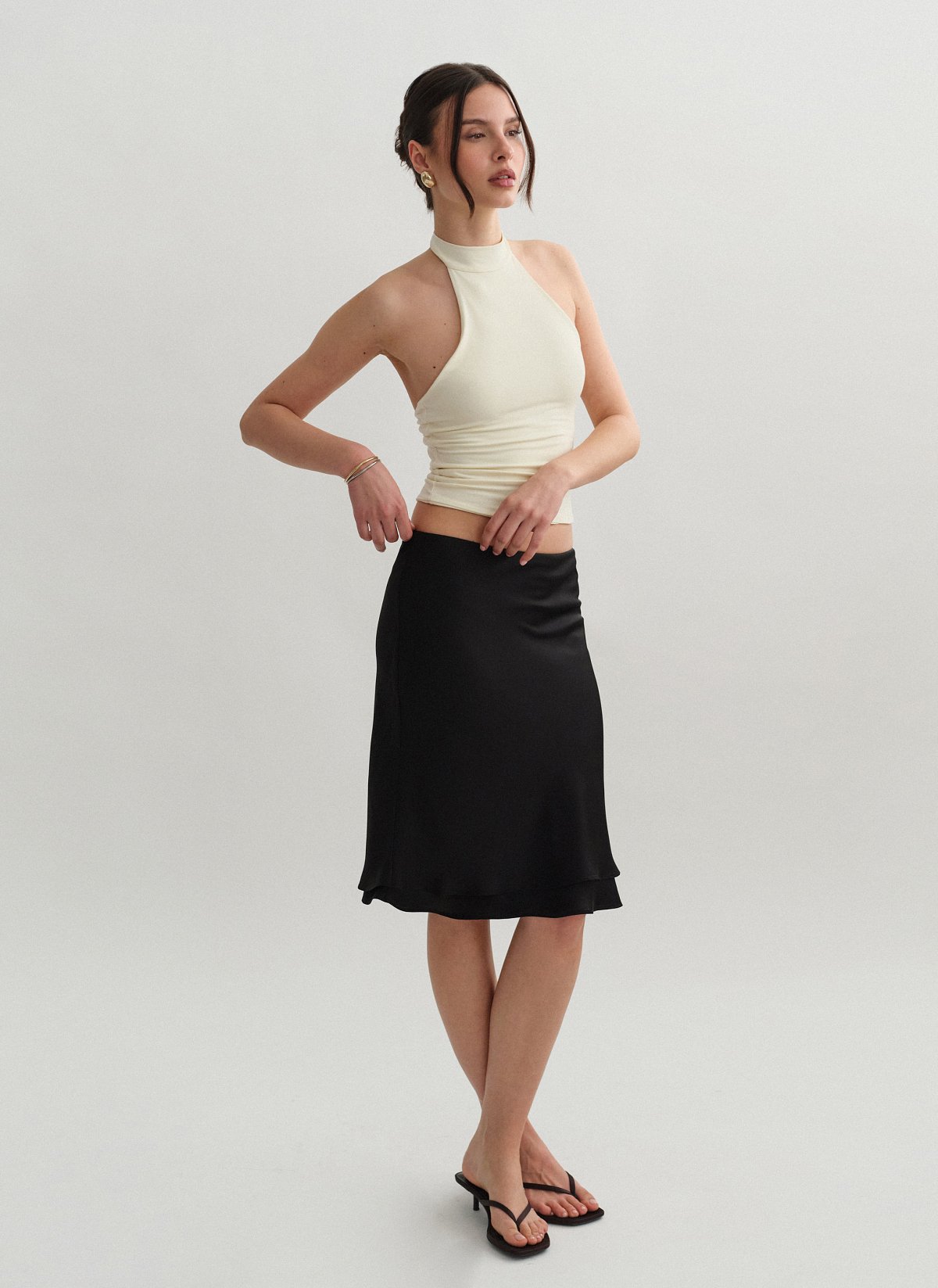 Σατέν midi φούστα-10