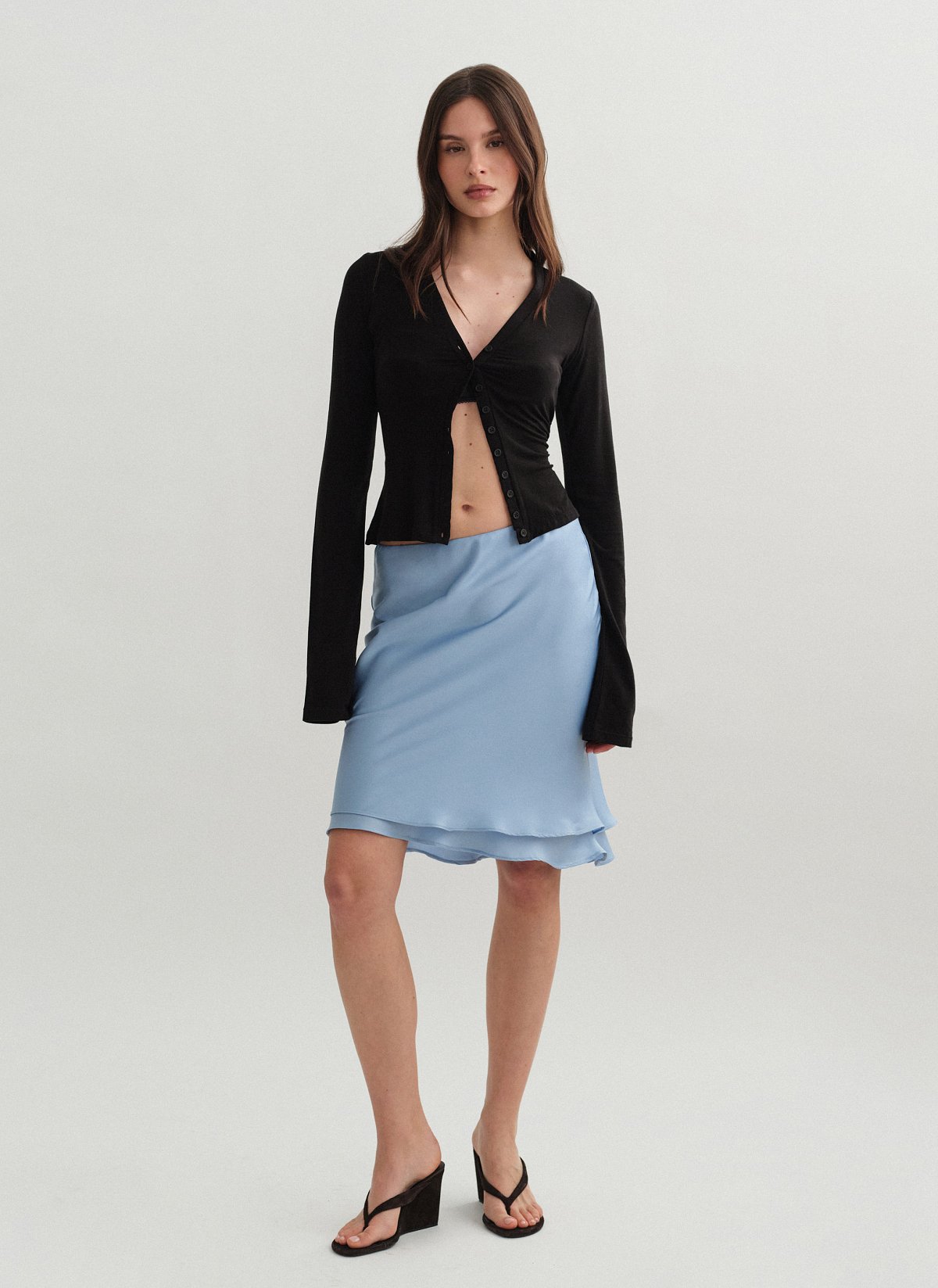 Σατέν midi φούστα-7