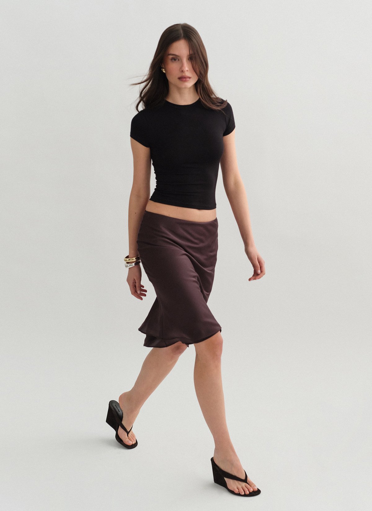 Σατέν midi φούστα-3