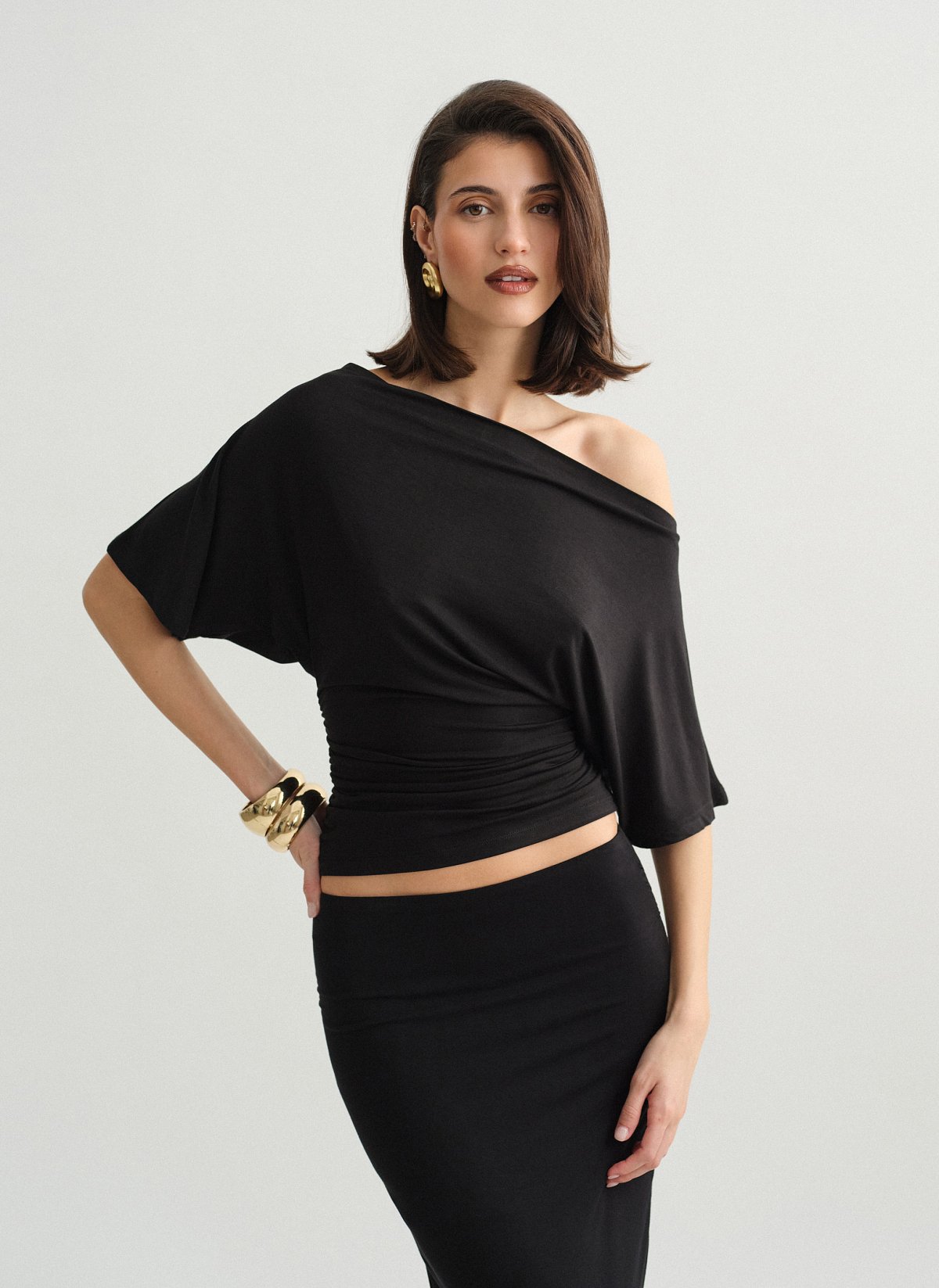 Μεσάτη one-shoulder μπλούζα bamboo-6