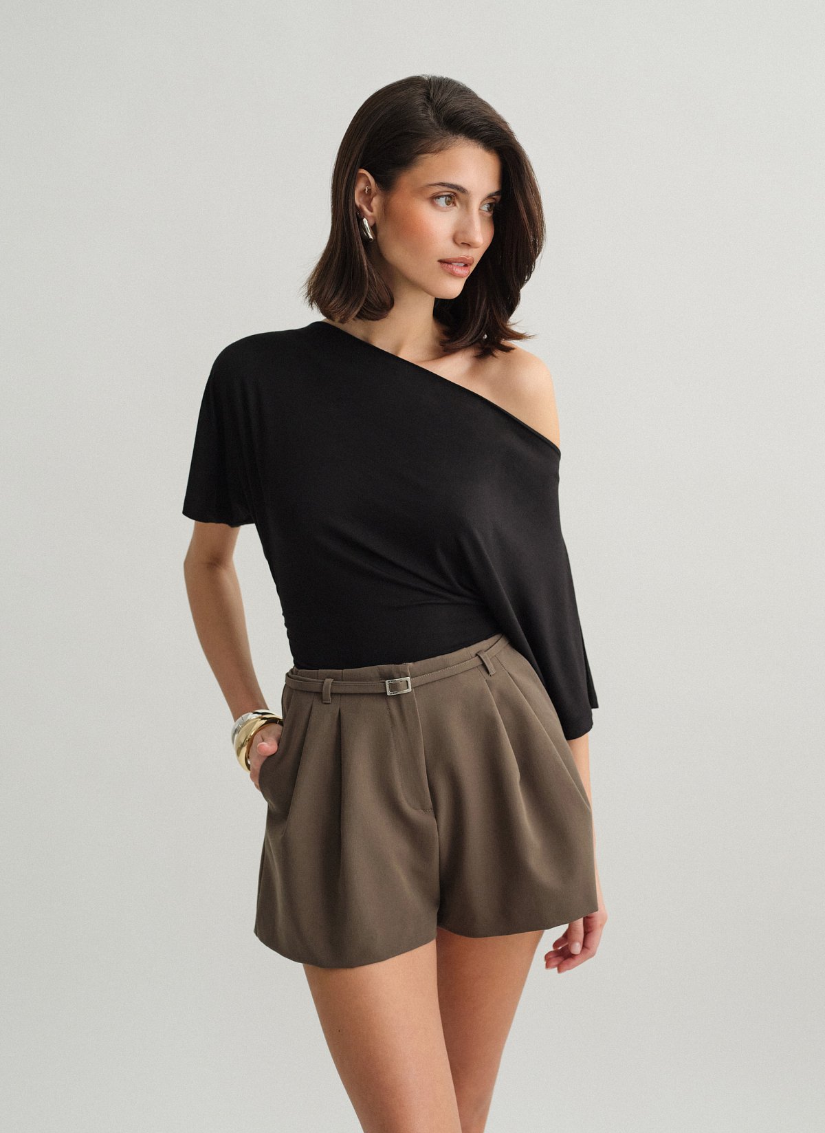 Μεσάτη one-shoulder μπλούζα bamboo-7