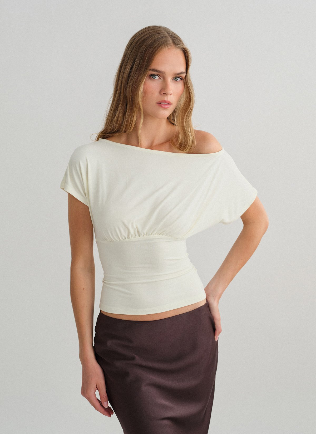 One-shoulder μπλούζα bamboo-16