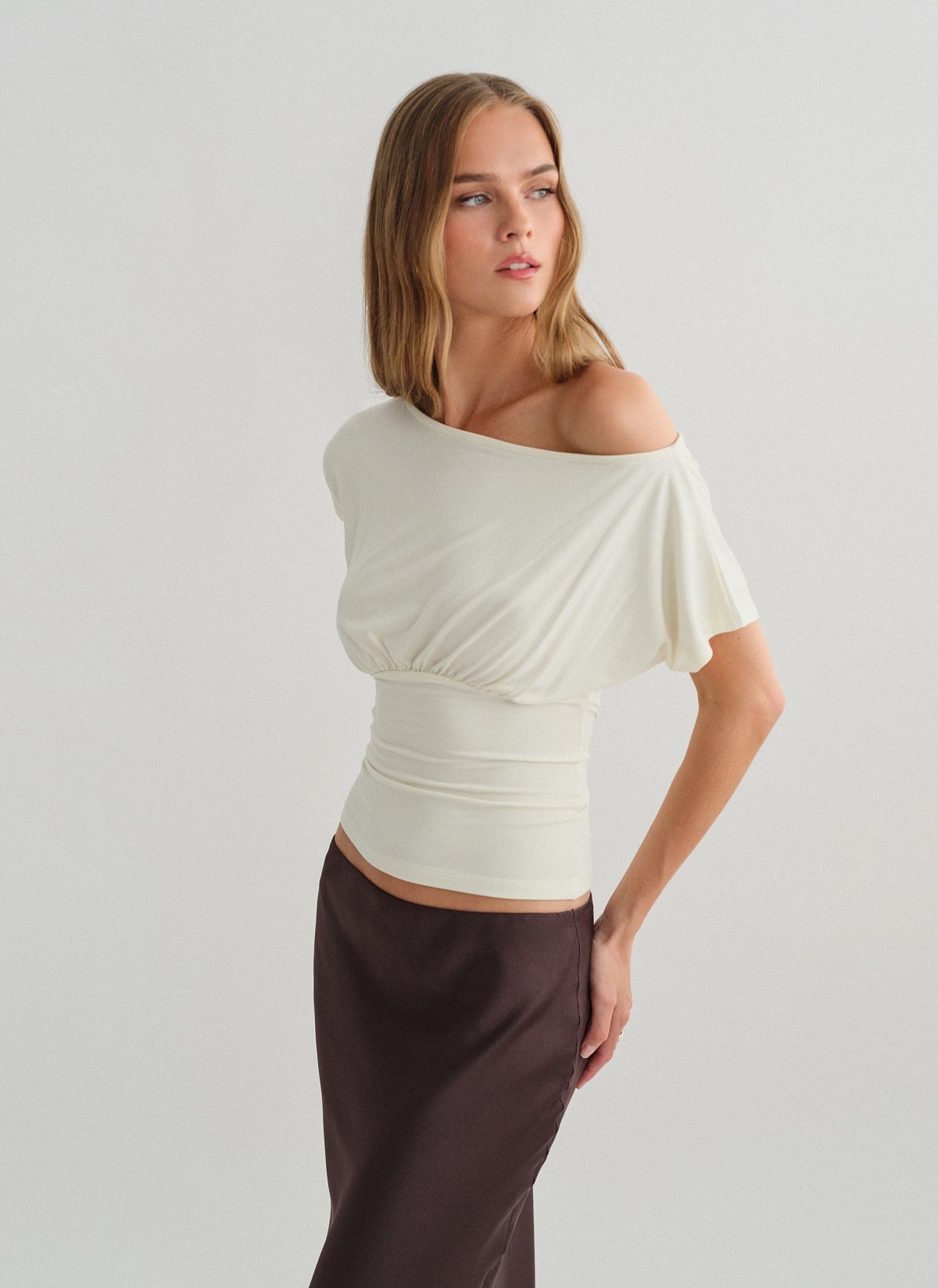 One-shoulder μπλούζα bamboo-18